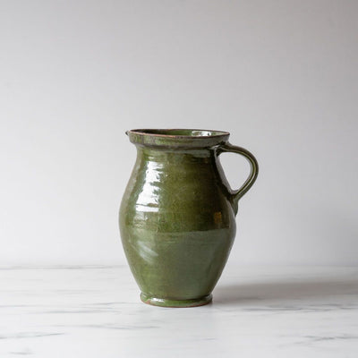 Antique Green Clay Pitcher - Rug & Weave