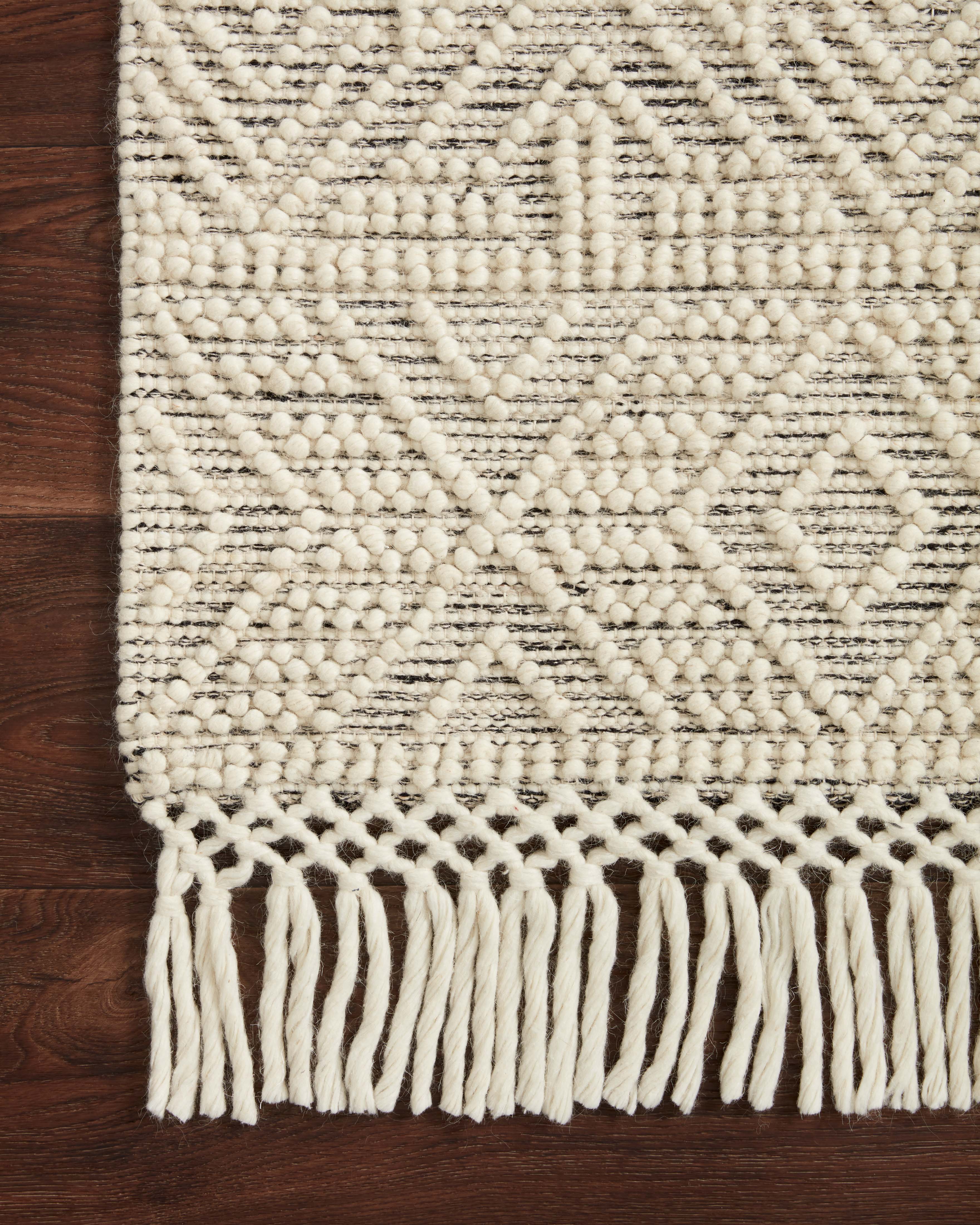 Loloi Noelle Ivory / Black Rug No.1 RUGS - wool Loloi