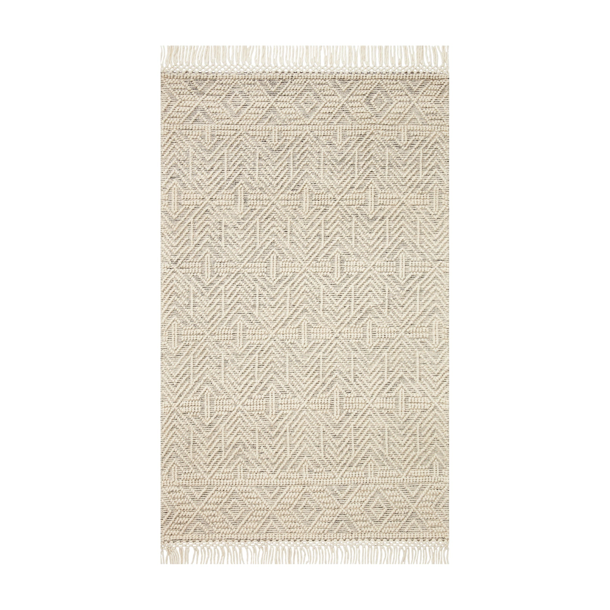 Loloi Noelle Ivory / Black Rug No.1 RUGS - wool Loloi 18" x 18"
