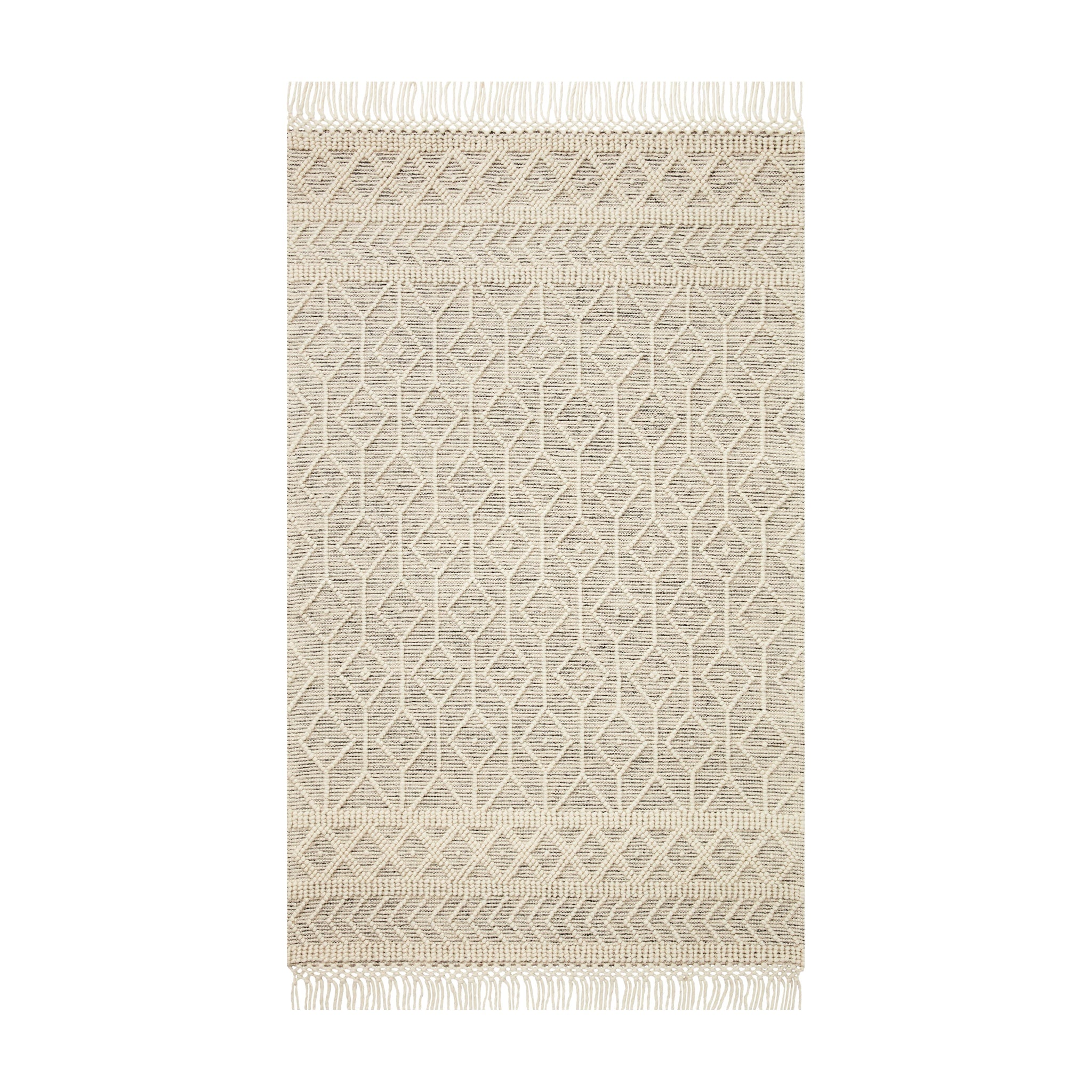 Loloi Noelle Ivory / Black Rug No.2 RUGS - wool Loloi 18" x 18"