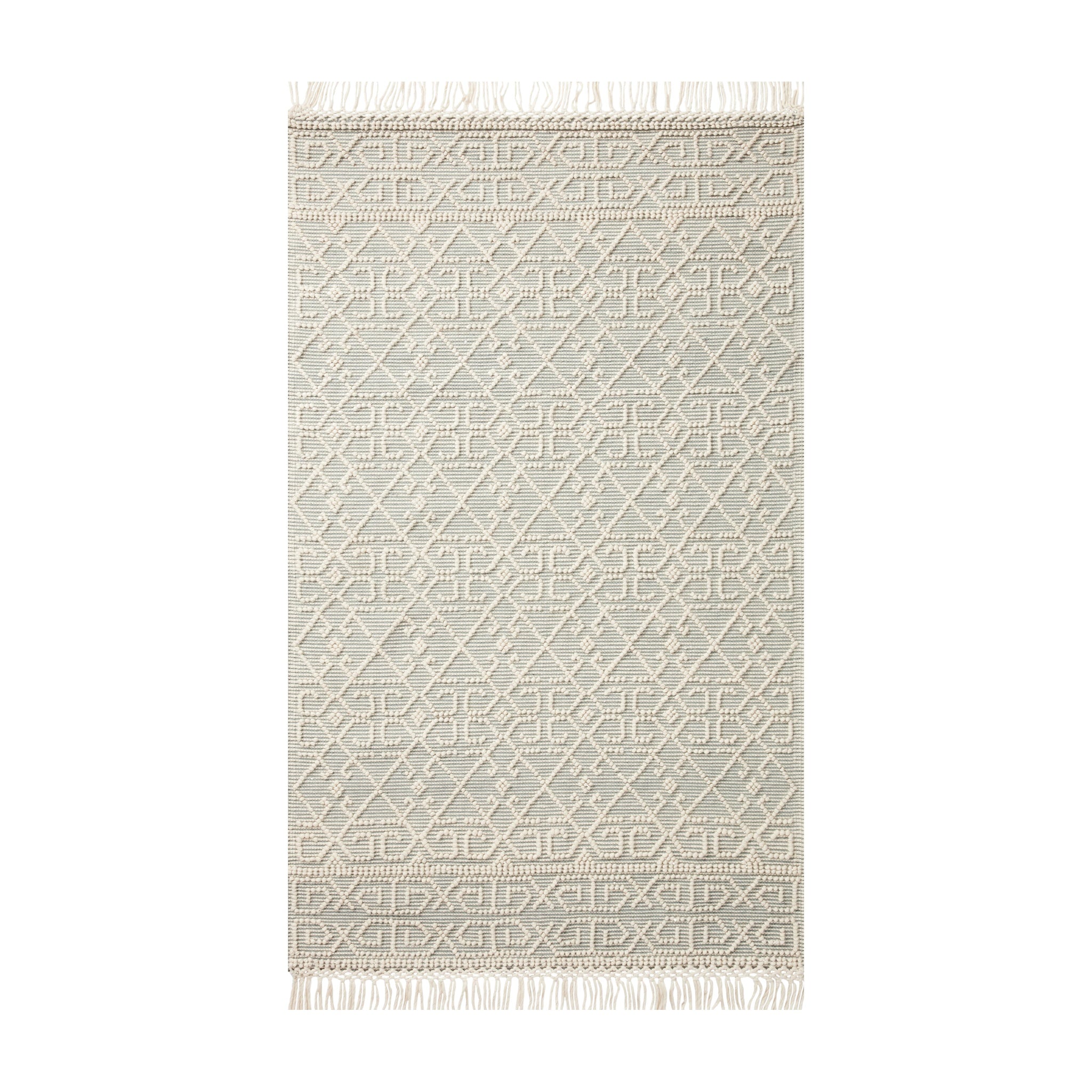 Loloi Noelle Ivory / Blue Rug No.1 RUGS - wool Loloi 18" x 18"
