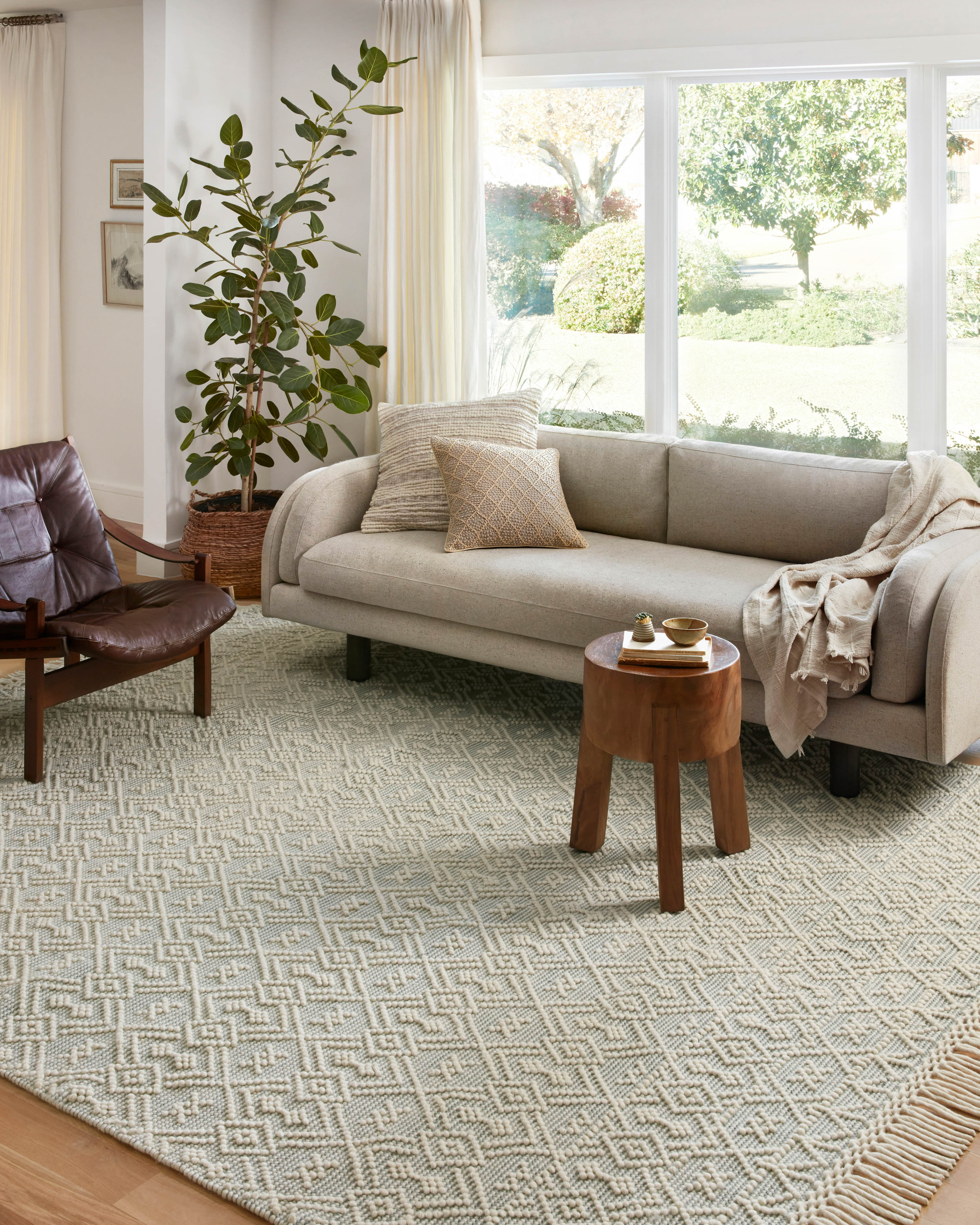 Loloi Noelle Ivory / Blue Rug RUGS - wool Loloi