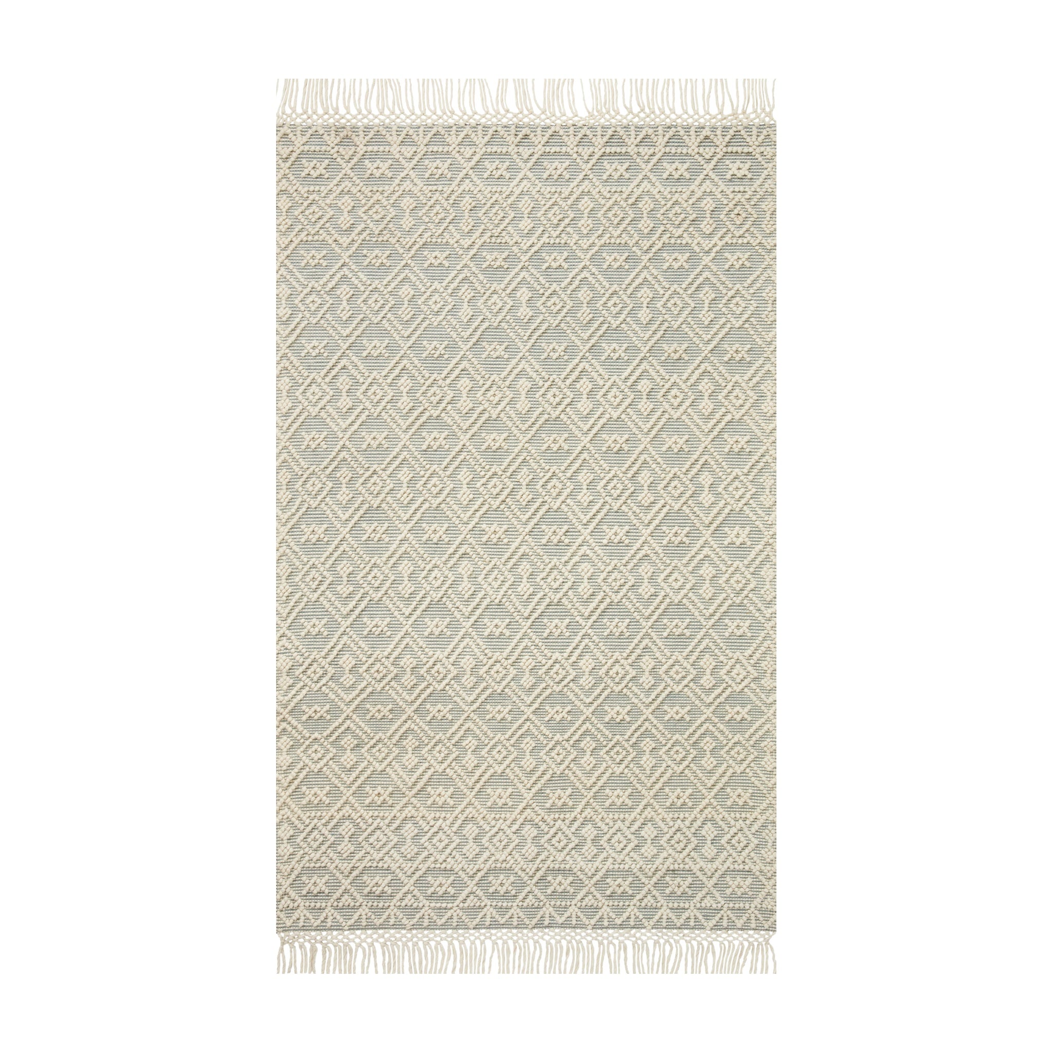 Loloi Noelle Ivory / Blue Rug No.2 RUGS - wool Loloi 18" x 18"