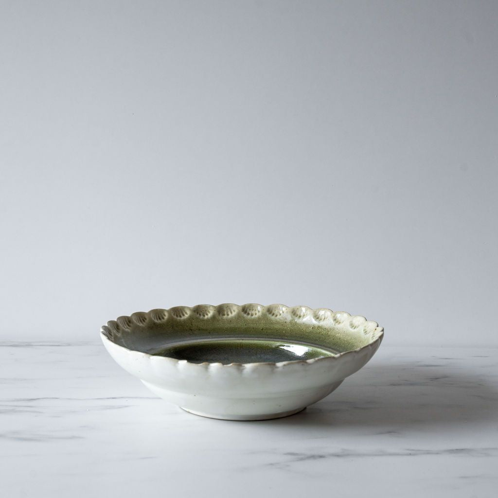 Scalloped Edge Stoneware Bowl - Rug & Weave