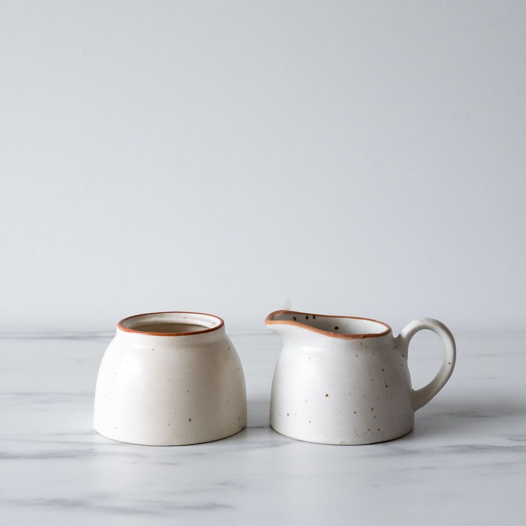 Speckled Stoneware Sugar Jar & Creamer Set - Rug & Weave