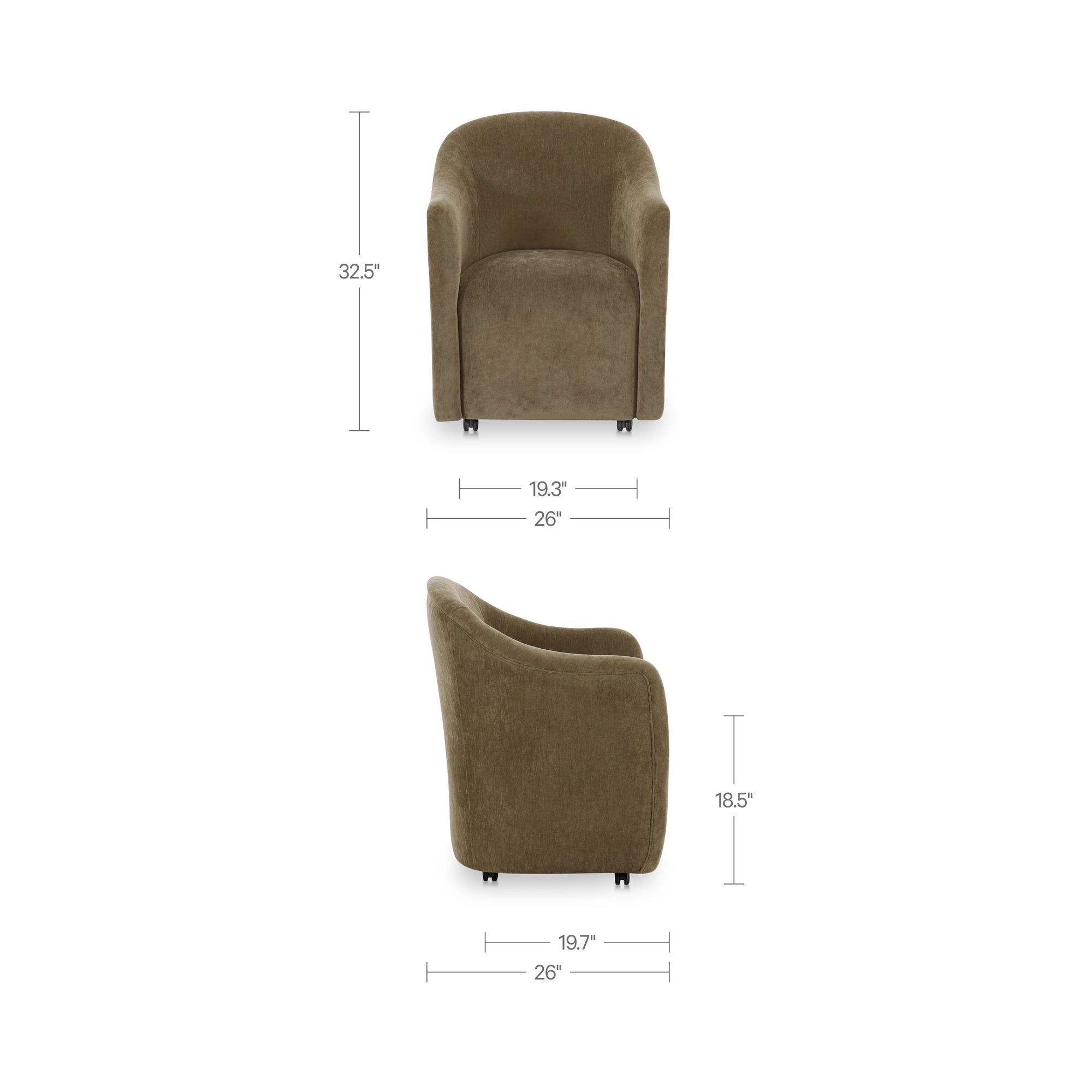 Darcy Rolling Dining Chair FURNITURE - dining chair Moe's Furniture