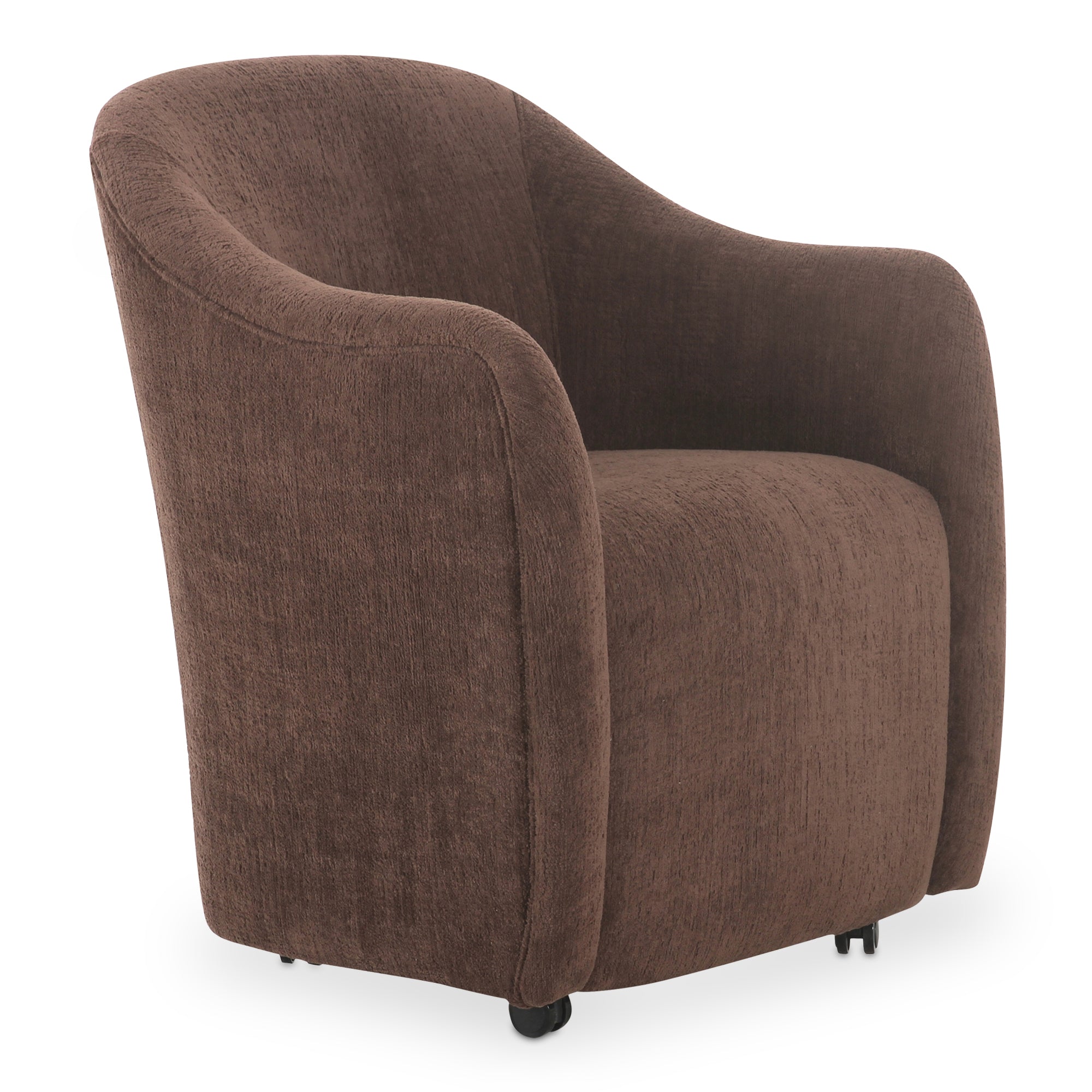 Draval Rolling Dining Chair, Brown