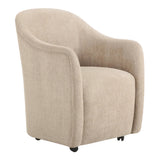 Drava Rolling Dining Chair FURNITURE - dining chair Moe's Furniture Beige