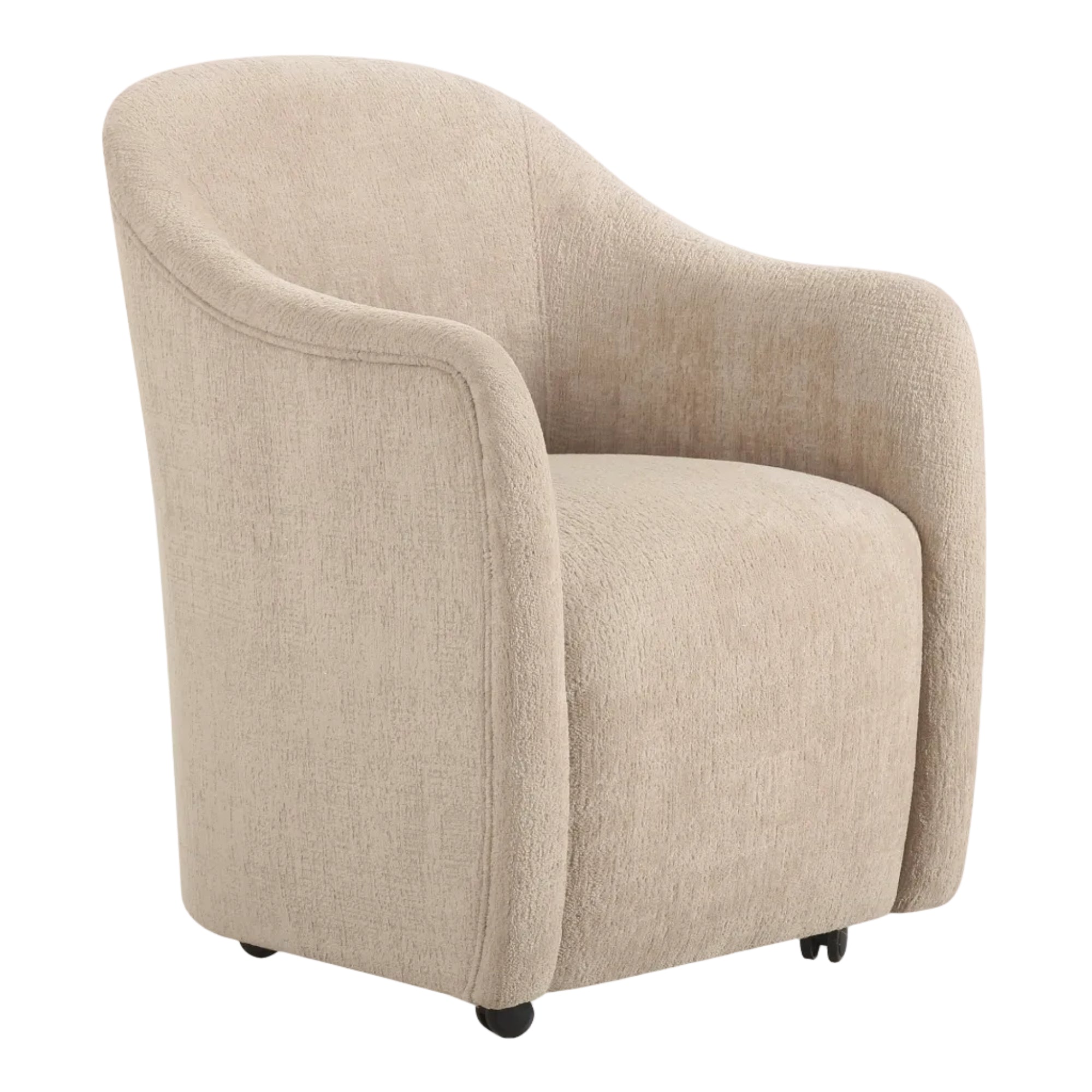 Draval Rolling Dining Chair, Beige