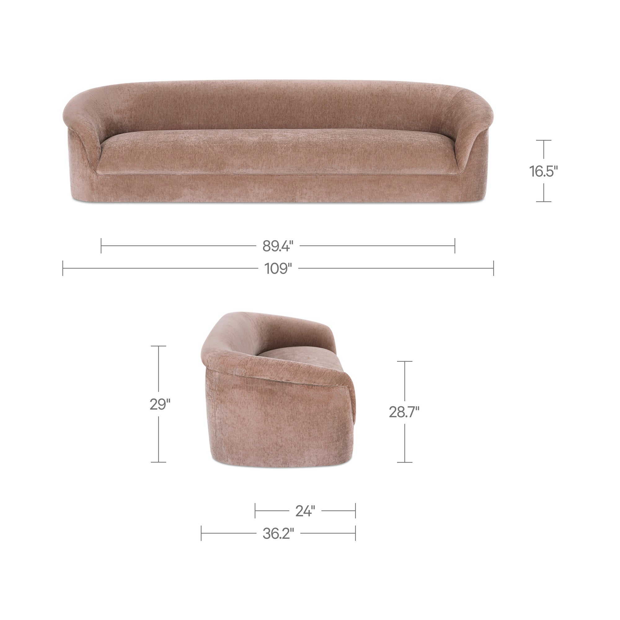 Thea 109" Sofa FURNITURE - sofa Moe's Furniture