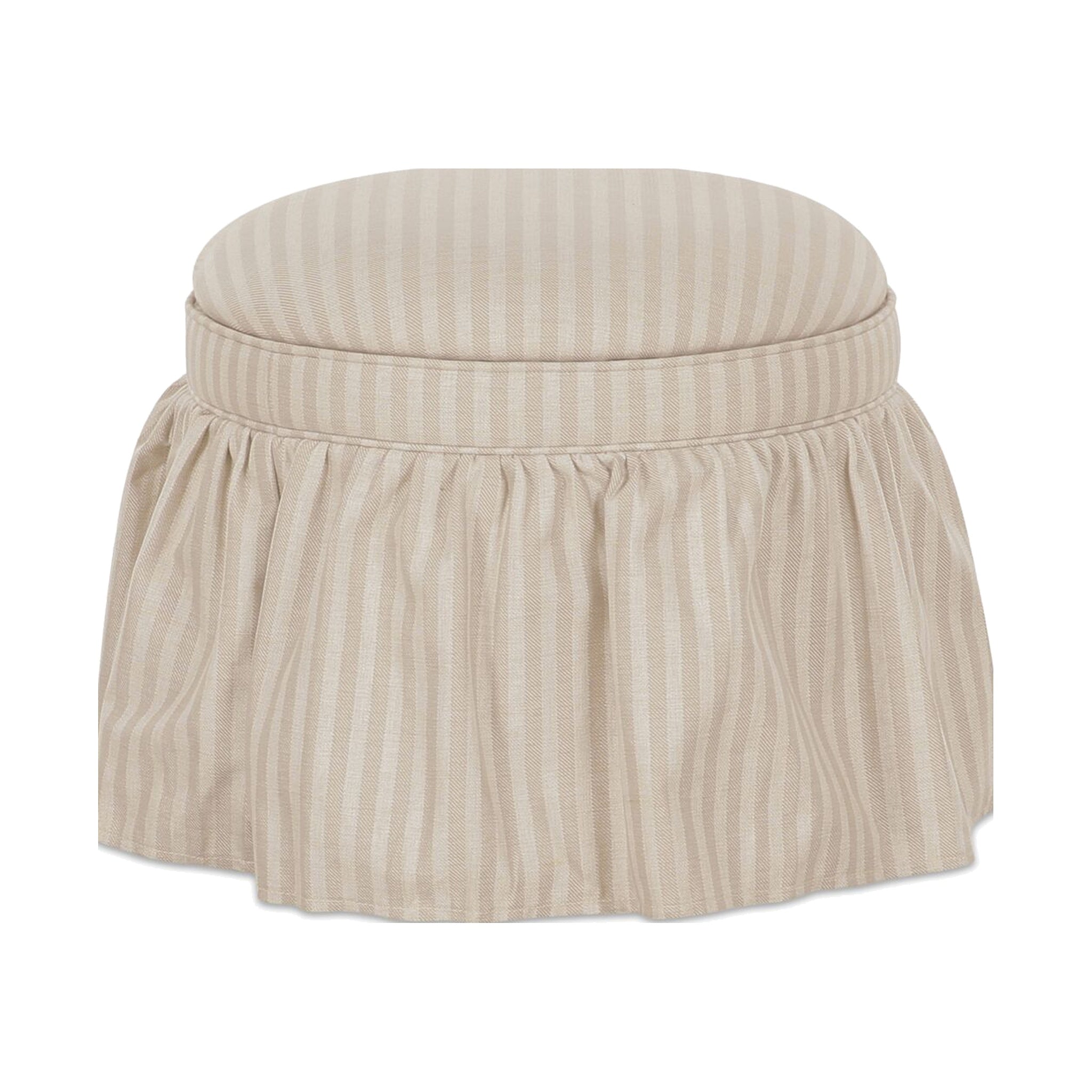 Halle Storage Ottoman FURNITURE - ottoman Moe's Furniture Beige Stripe
