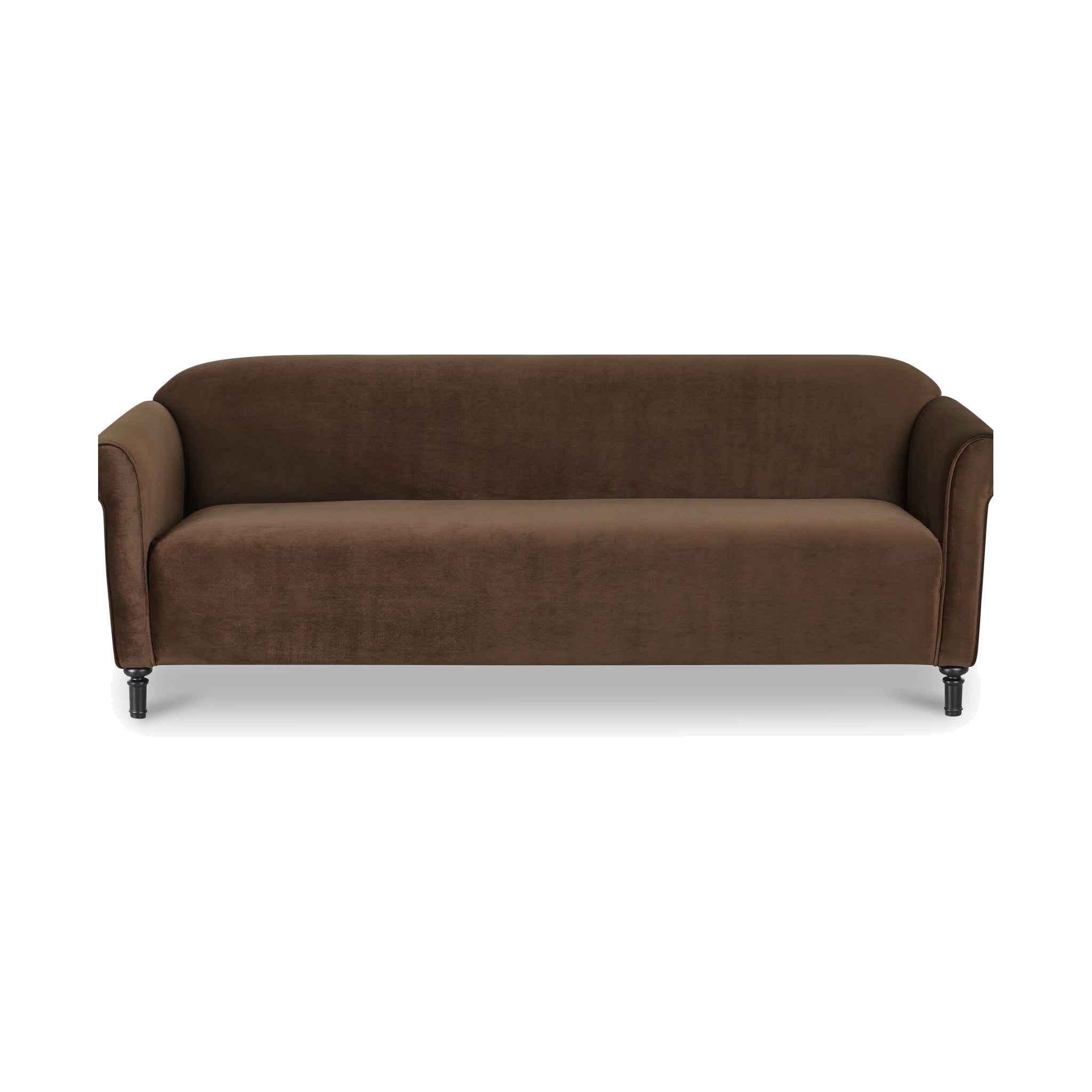 Rye 85" Sofa FURNITURE - sofa Moe's Furniture Dark Brown Faux Mohair