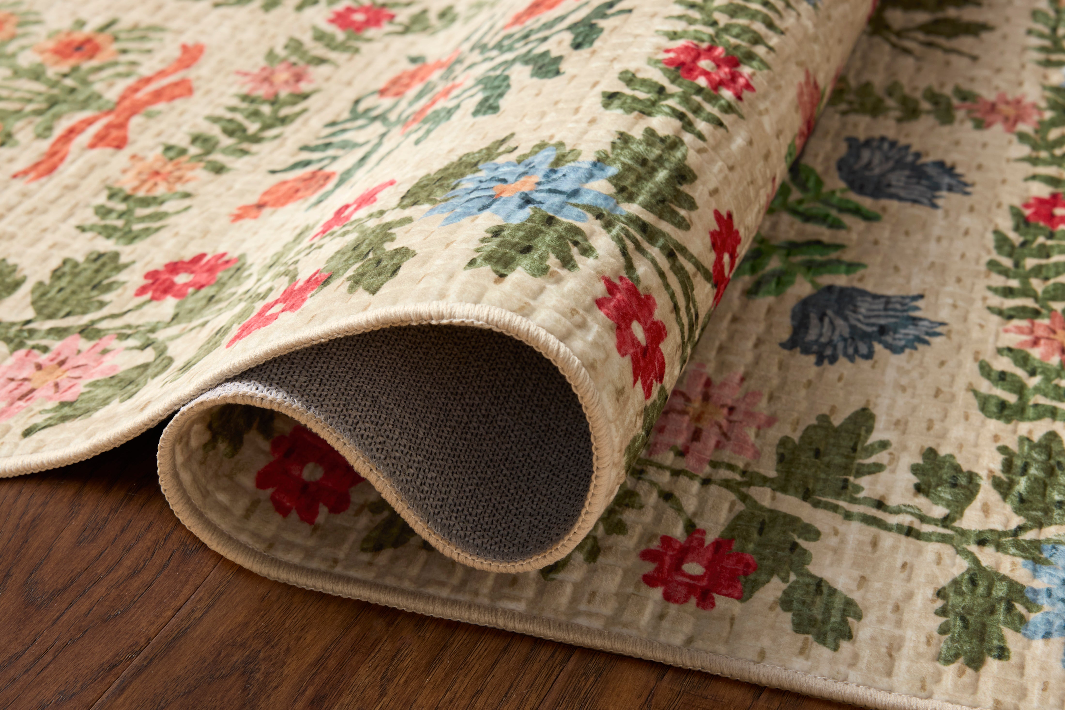 Rifle Paper Co. x Loloi Orchard Beige / Multi Machine Washable Rug RUGS - synthetic Loloi 18" x 18"