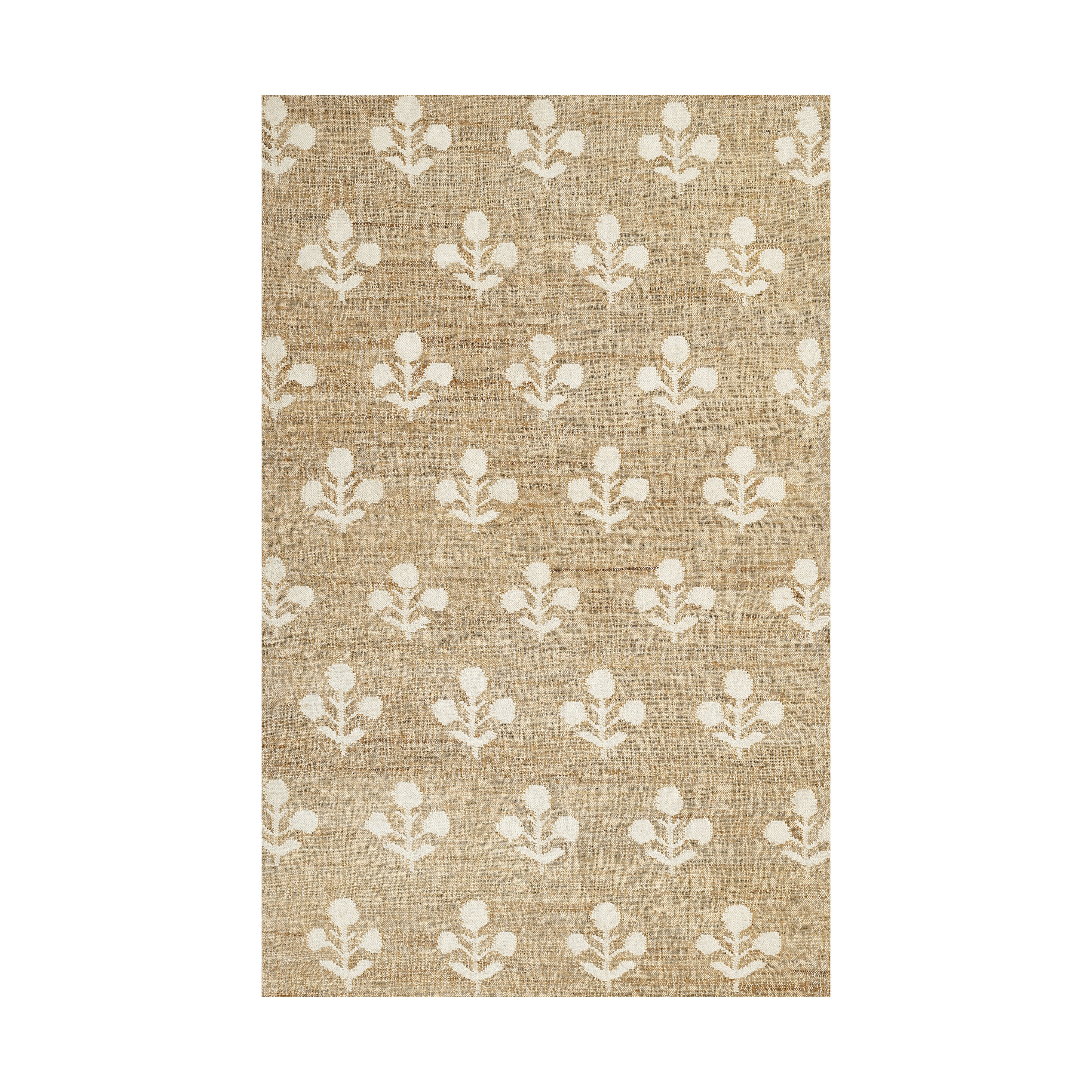 Orchard Bloom Hand Woven Jute Rug, Natural 2' x 3'