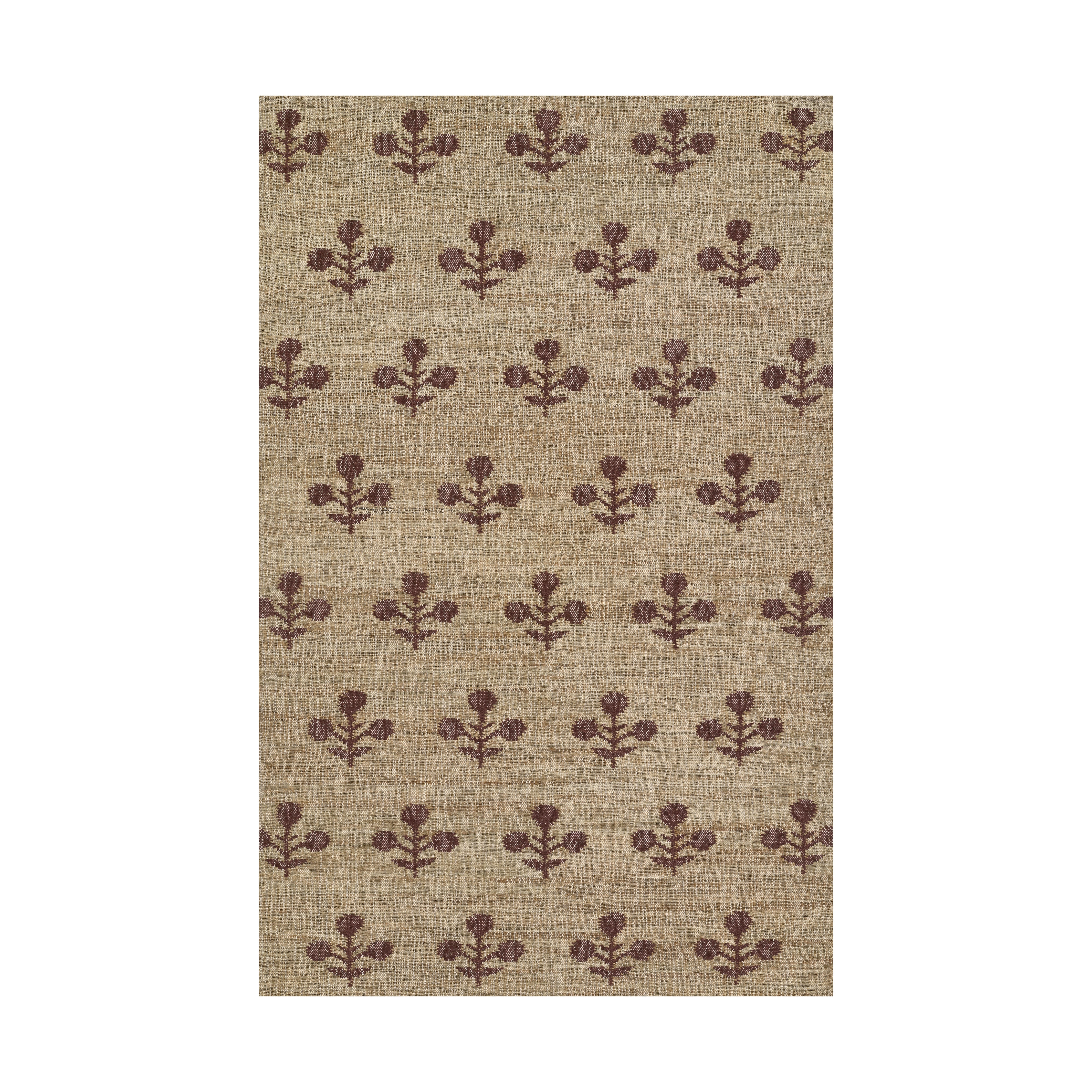 Orchard Bloom Hand Woven Jute Rug, Rust 2' x 3'