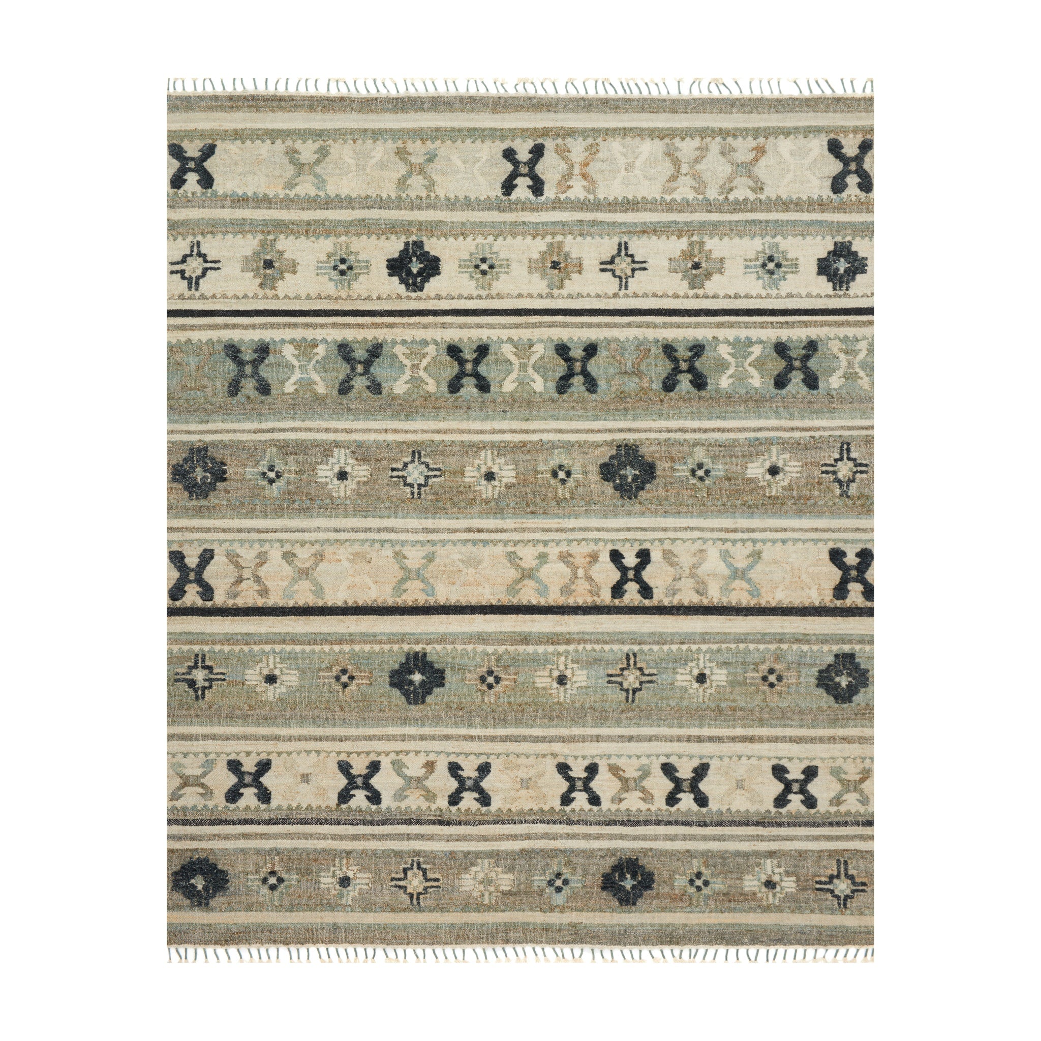 Loloi Owen Aqua / Ink Rug, 18" x 18"