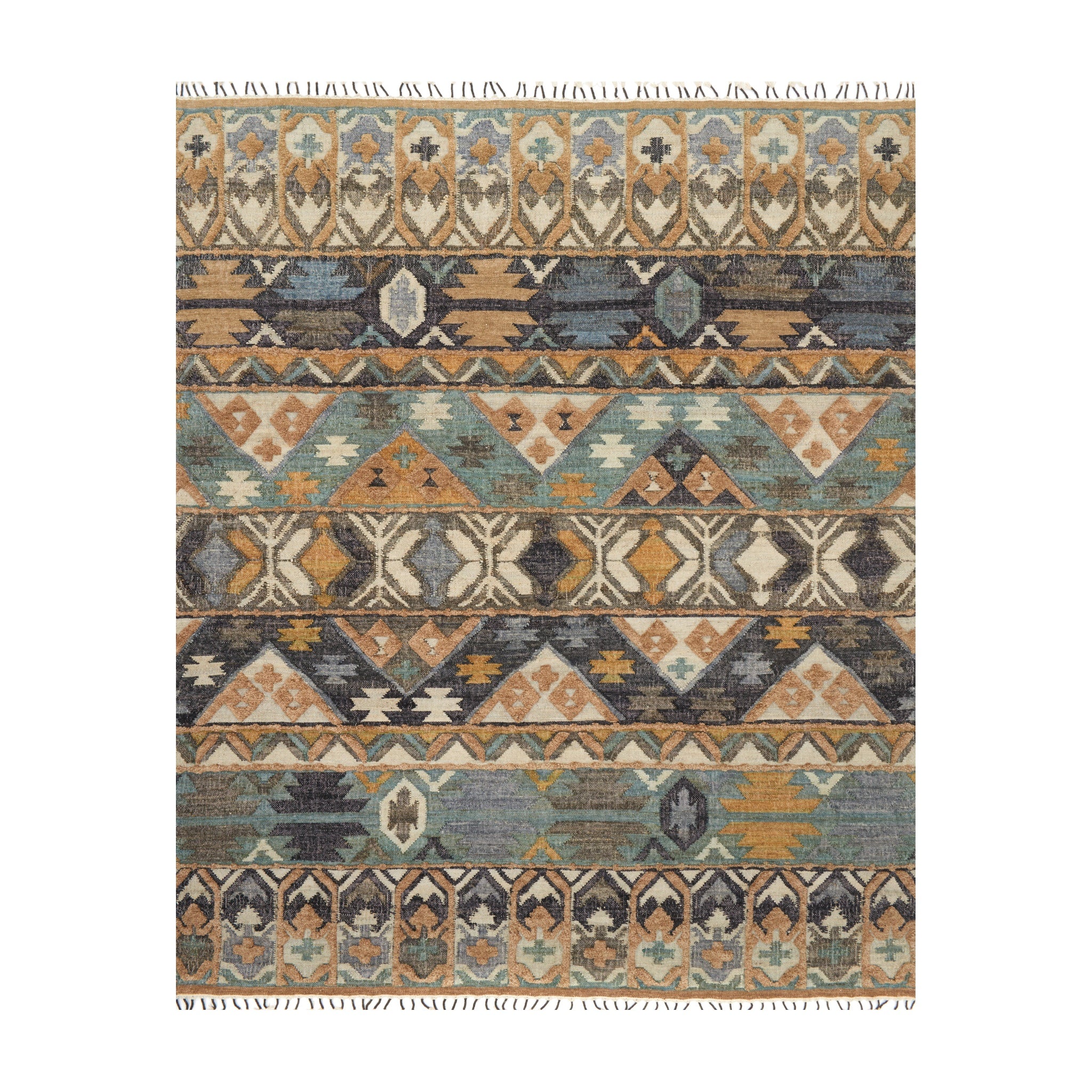 Loloi Owen Ocean / Camel Rug, 18" x 18"