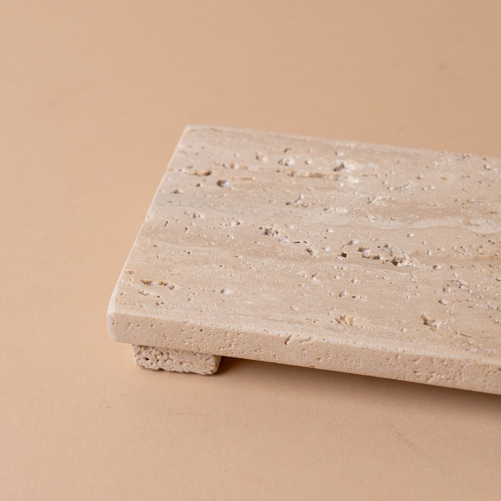 Travertine Footed Tray tray Creative Co-op (DYA)