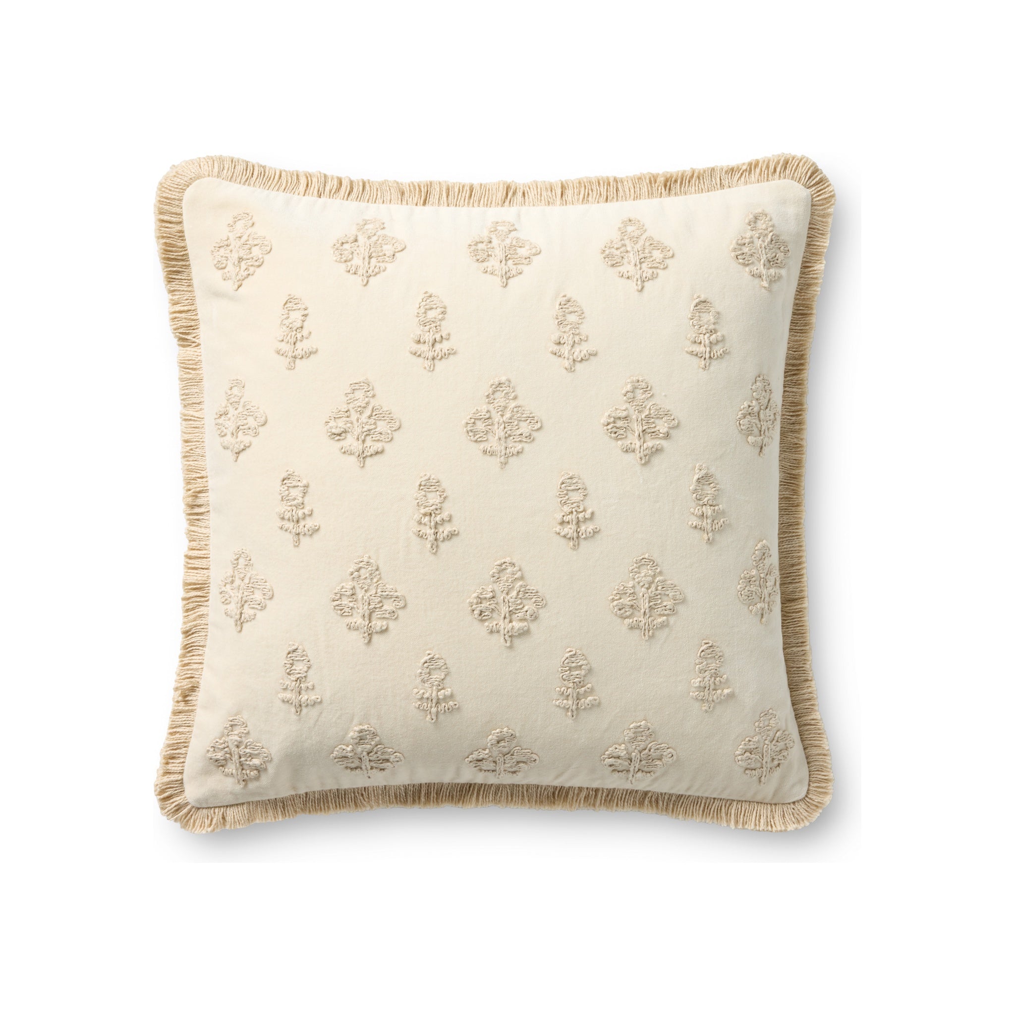 Chris Loves Julia x Loloi Darla Pillow, Ivory 18x18 Cover Only