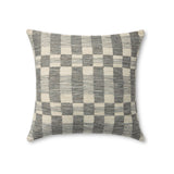 Amber Lewis x Loloi Adams Pillow Throw Pillows Loloi Charcoal / Ivory 18x18 Cover Only