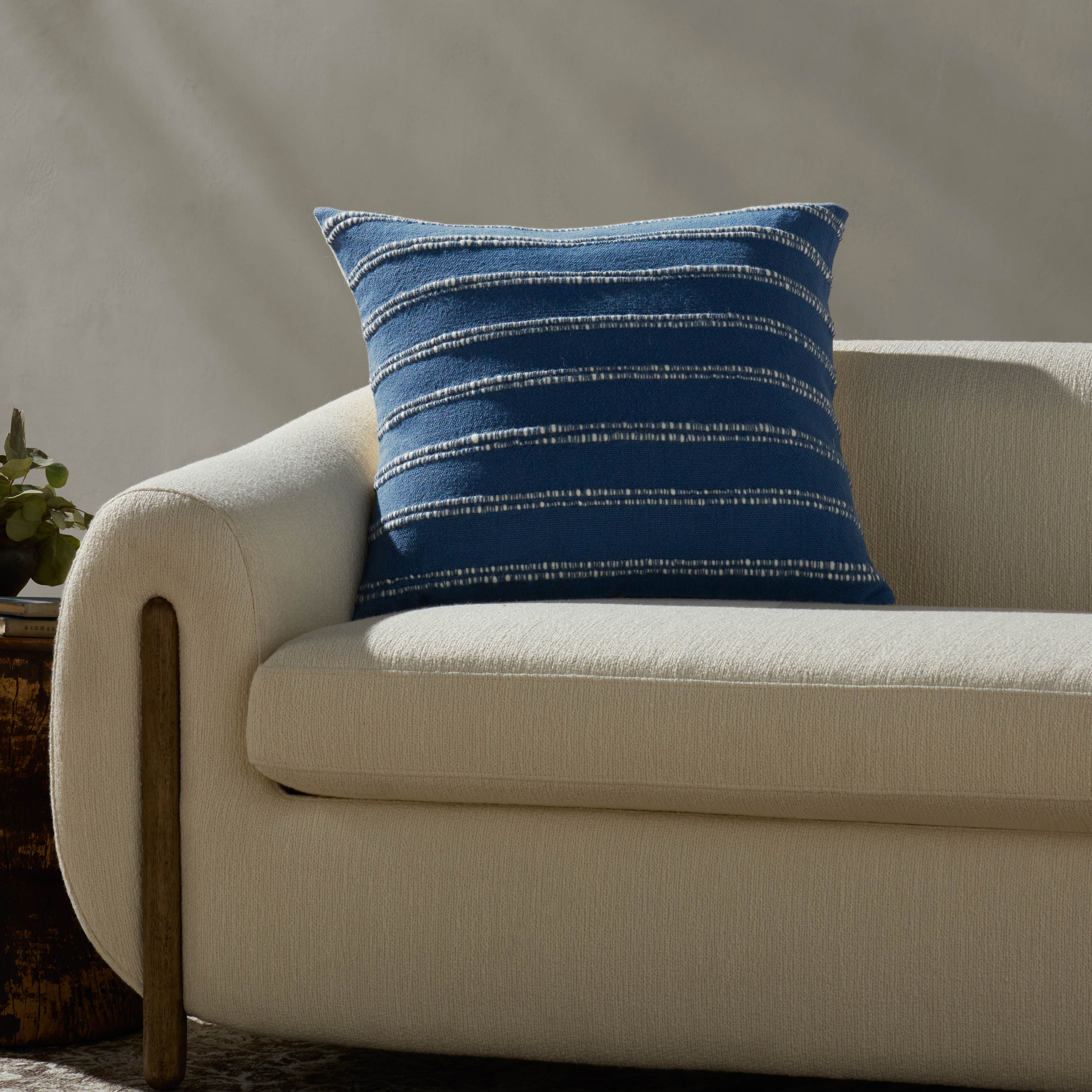 Magnolia Home by Joanna Gaines x Loloi Landry Blue / Natural Pillow Throw Pillows Loloi