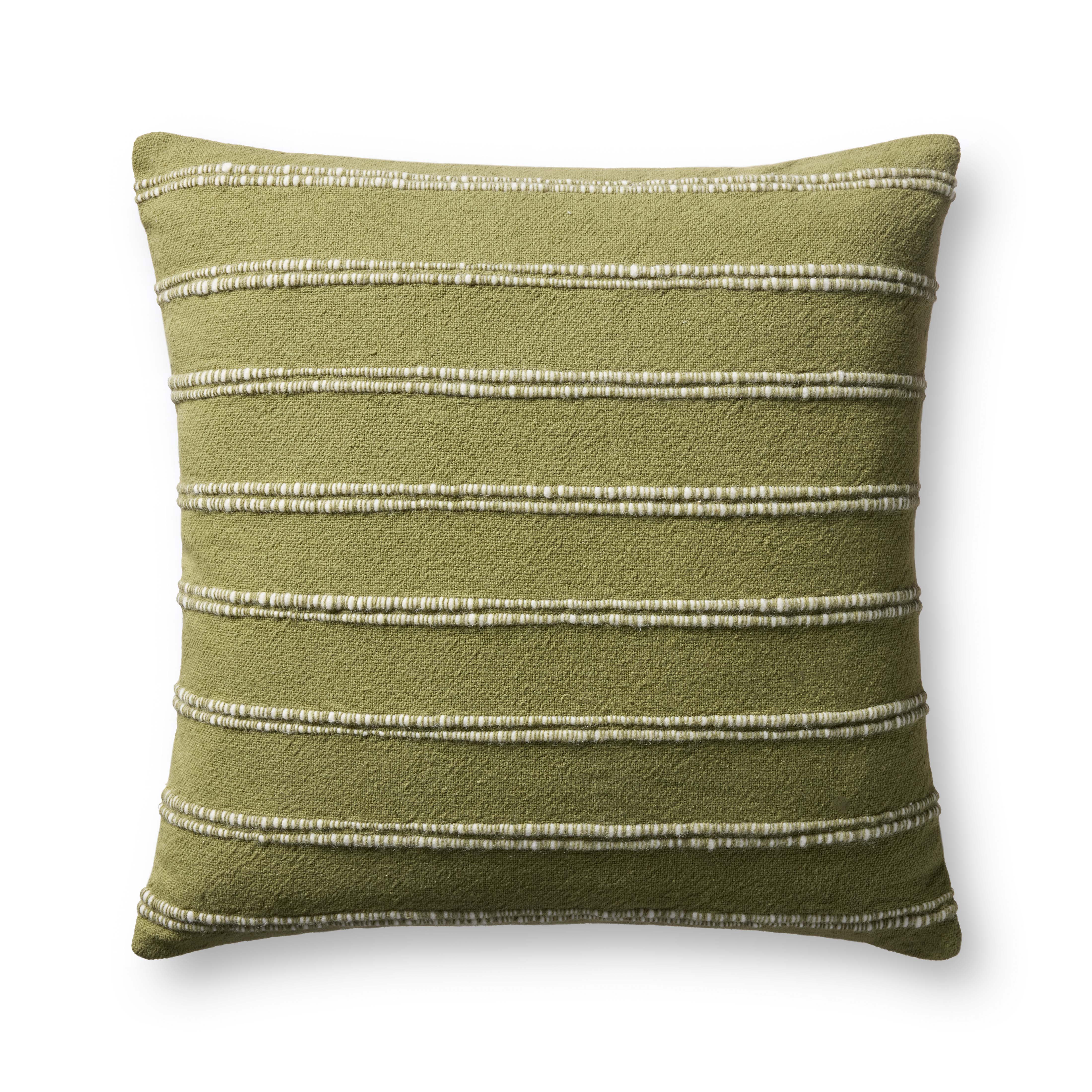 Magnolia Home by Joanna Gaines x Loloi Landry Green / Natural Pillow Throw Pillows Loloi Cover Only
