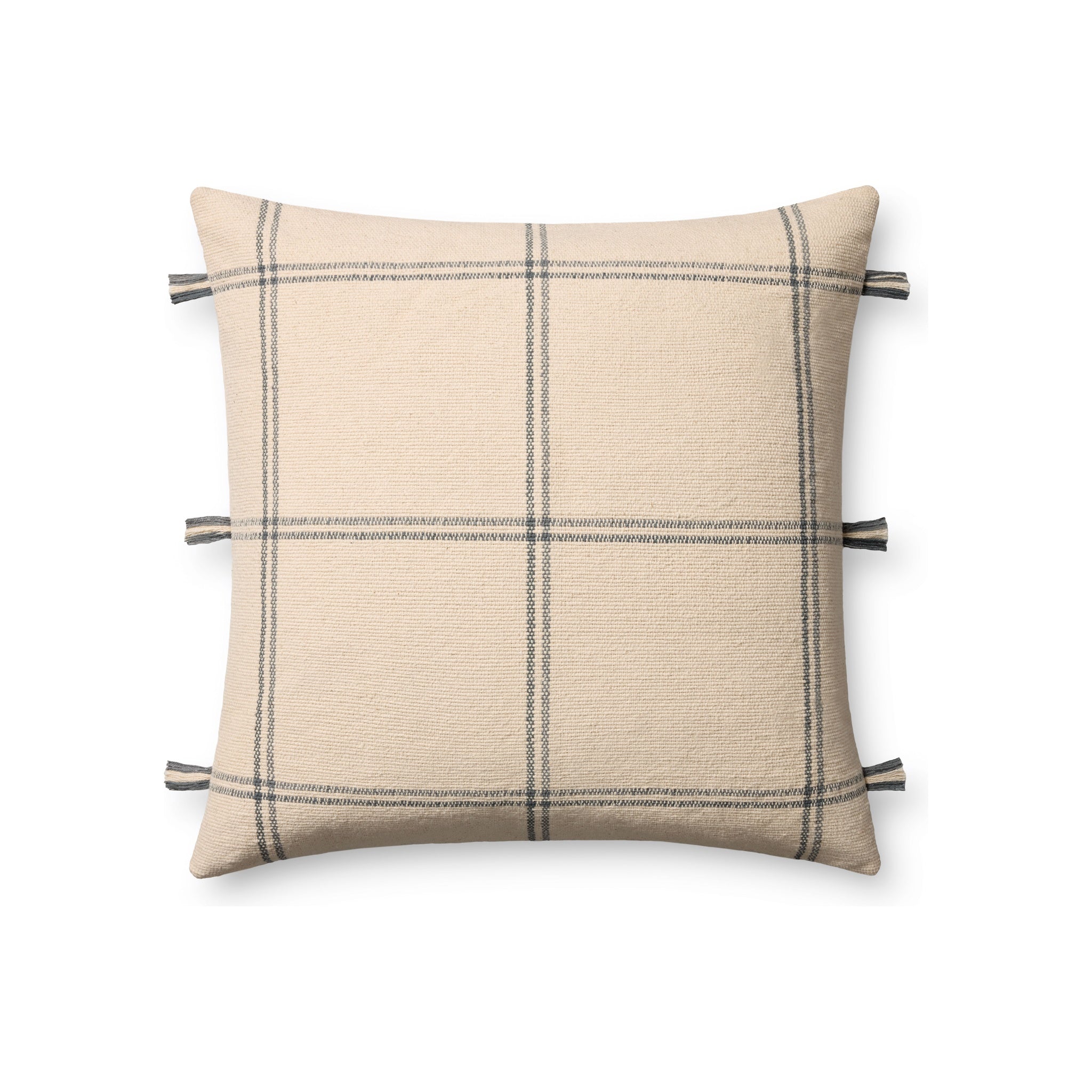 Amber Lewis x Loloi Lainey Pillow Throw Pillows Loloi Natural / Blue 24" x 24" Cover Only