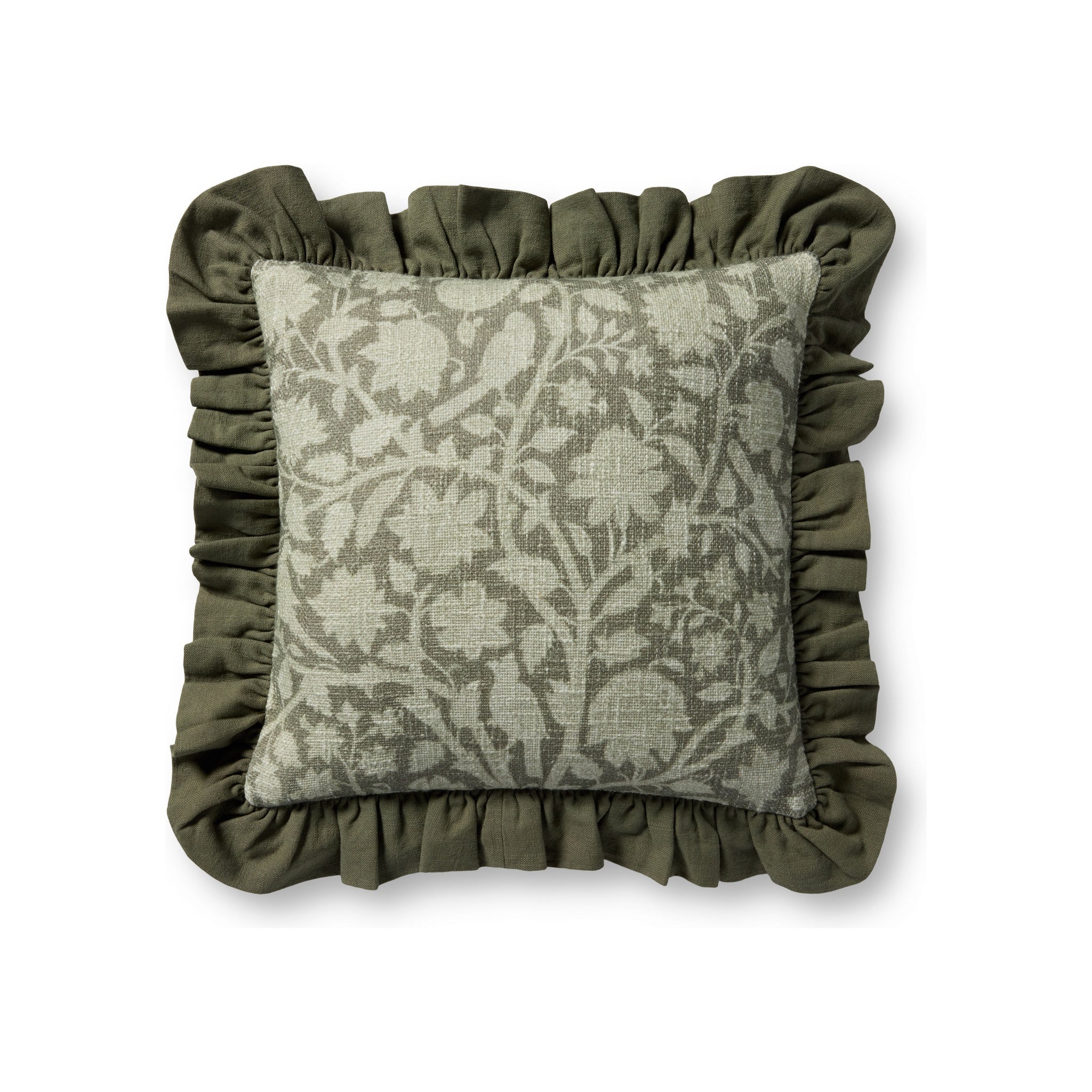 Chris Loves Julia x Loloi Kathleen Pillow, Green 18x18 Cover Only