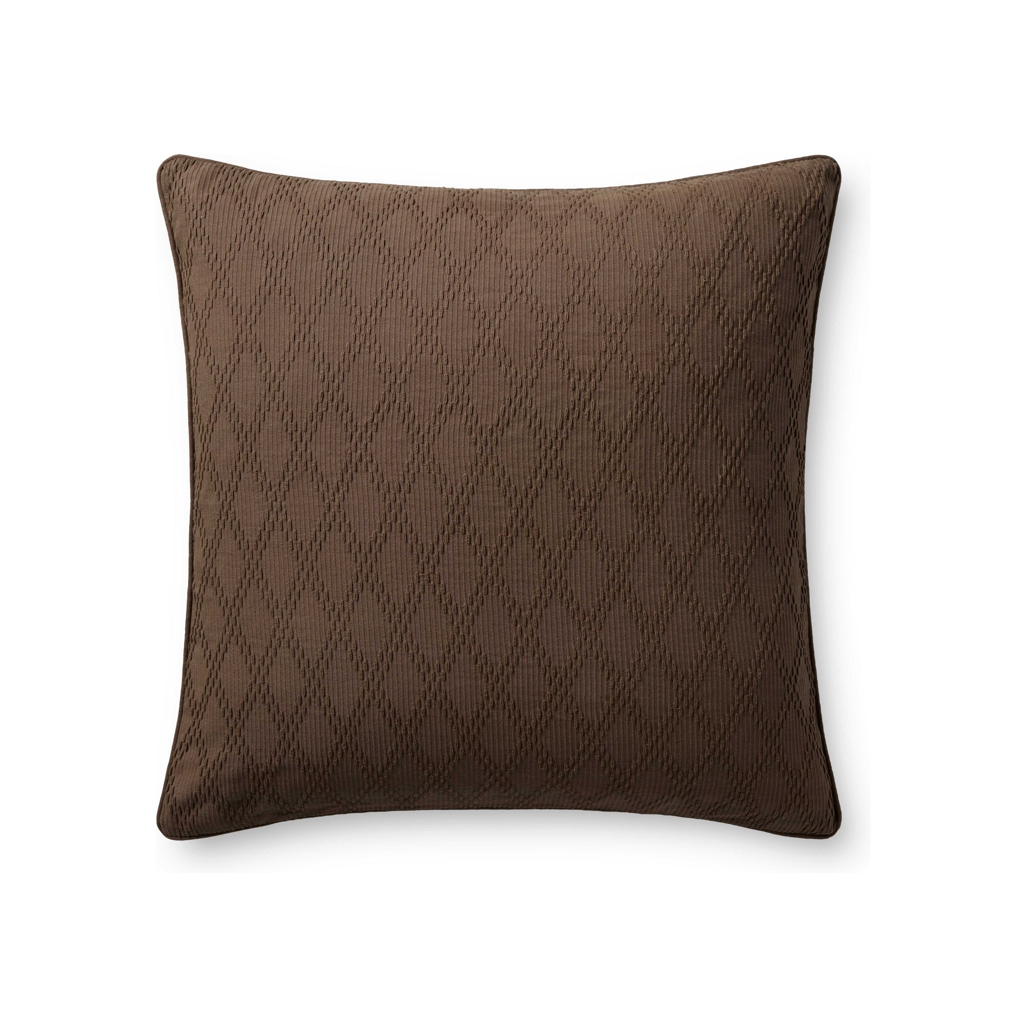 Chris Loves Julia x Loloi Cary Pillow, Brown 26x26 Cover Only