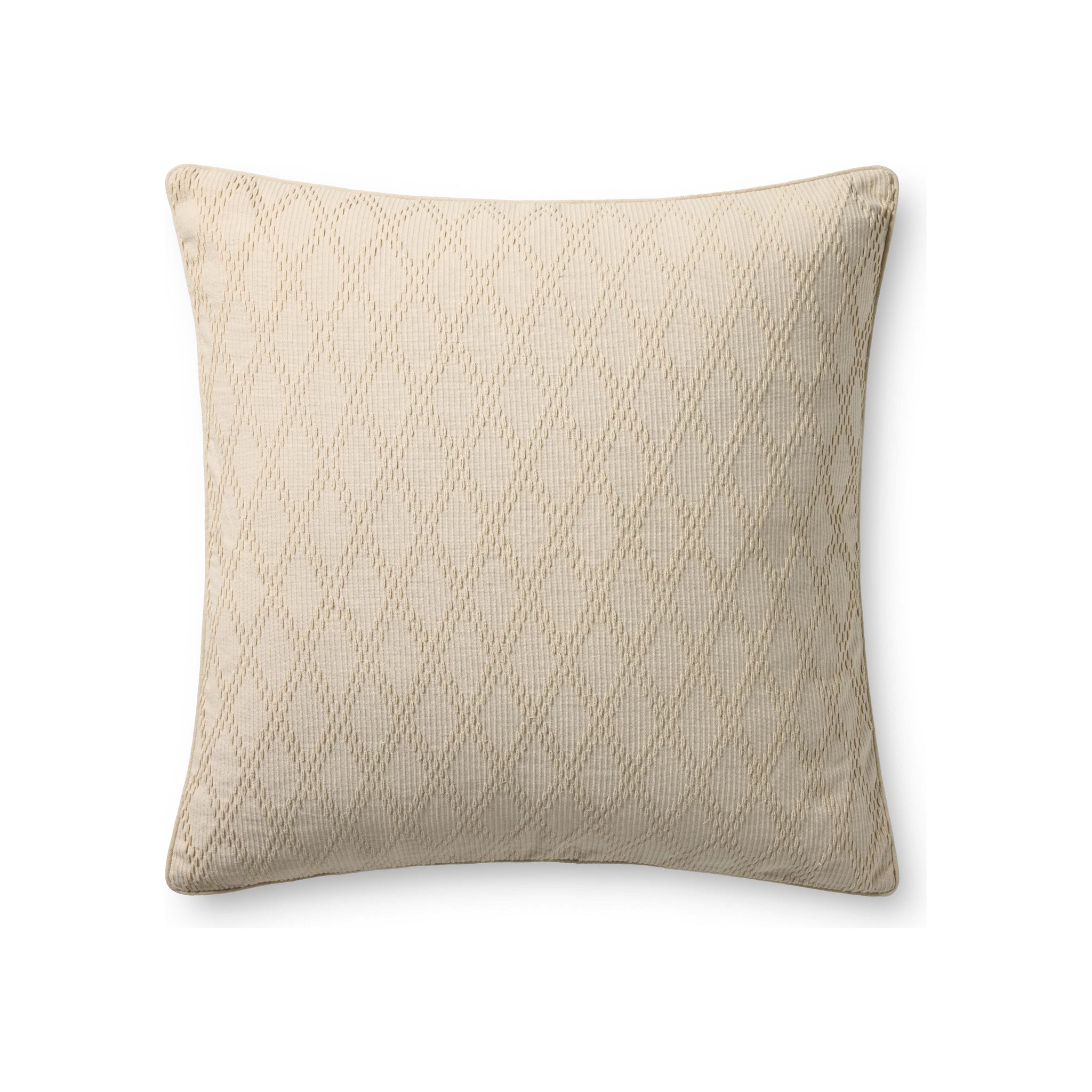 Chris Loves Julia x Loloi Cary Pillow, Ivory 26x26 Cover Only
