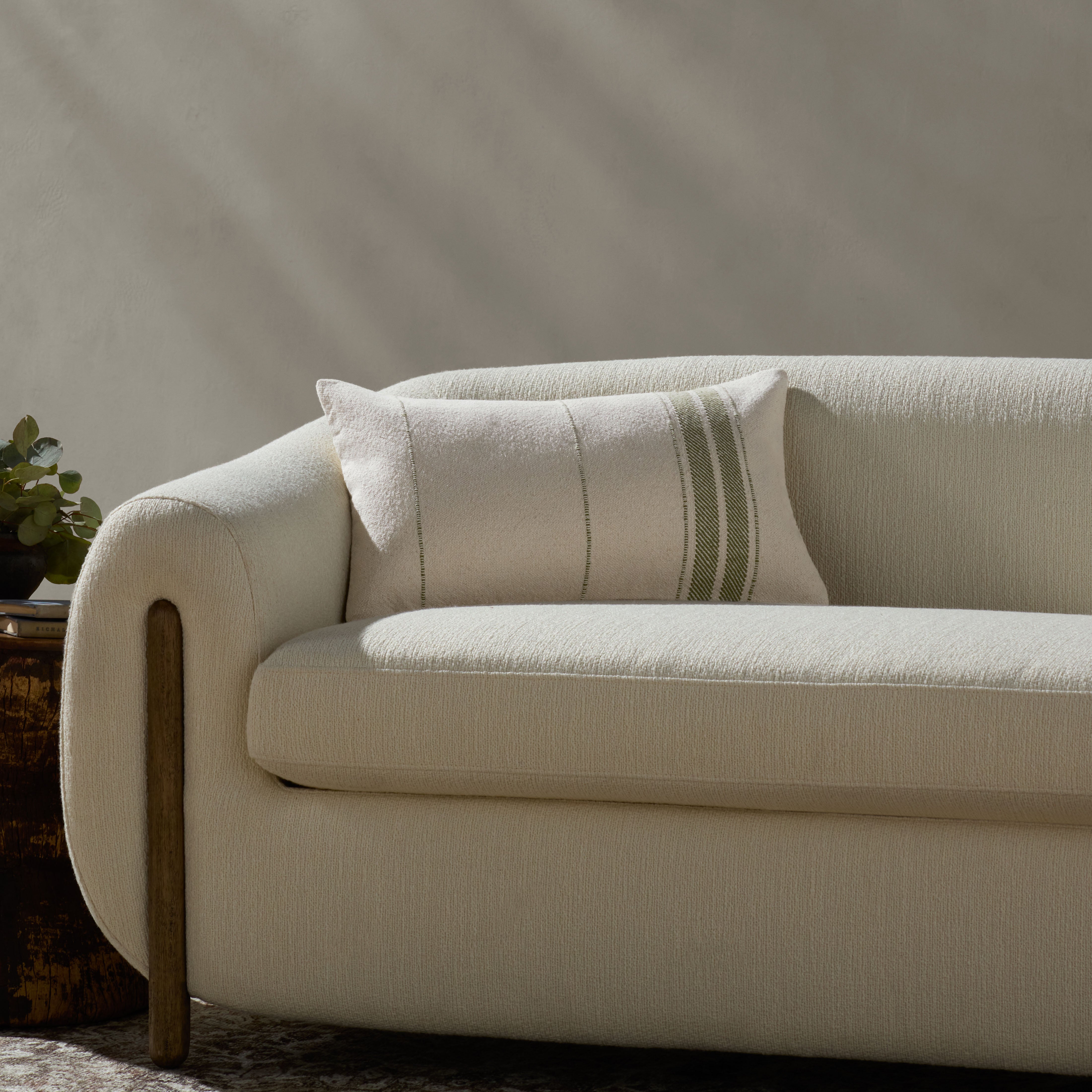 Magnolia Home by Joanna Gaines x Loloi Selena Natural / Green Pillow Throw Pillows Loloi