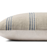 Magnolia Home by Joanna Gaines x Loloi Lincoln Natural / Blue Pillow Throw Pillows Loloi