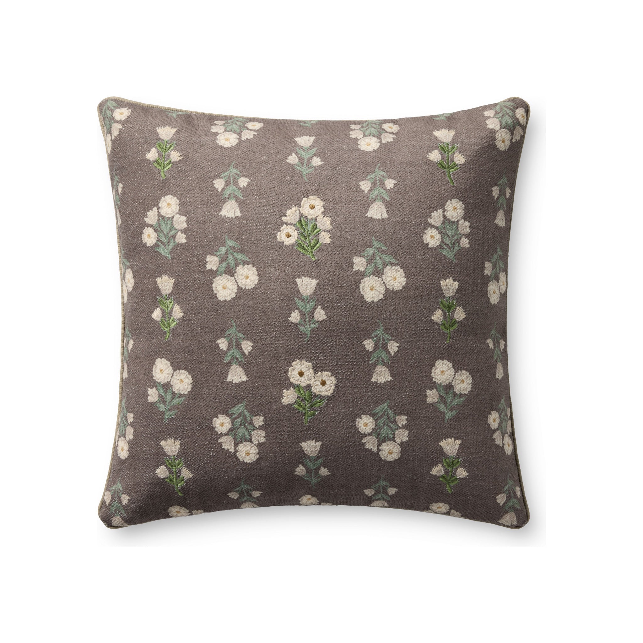 Chris Loves Julia x Loloi Posie Pillow, Mauve / Multi 20x20 Cover Only