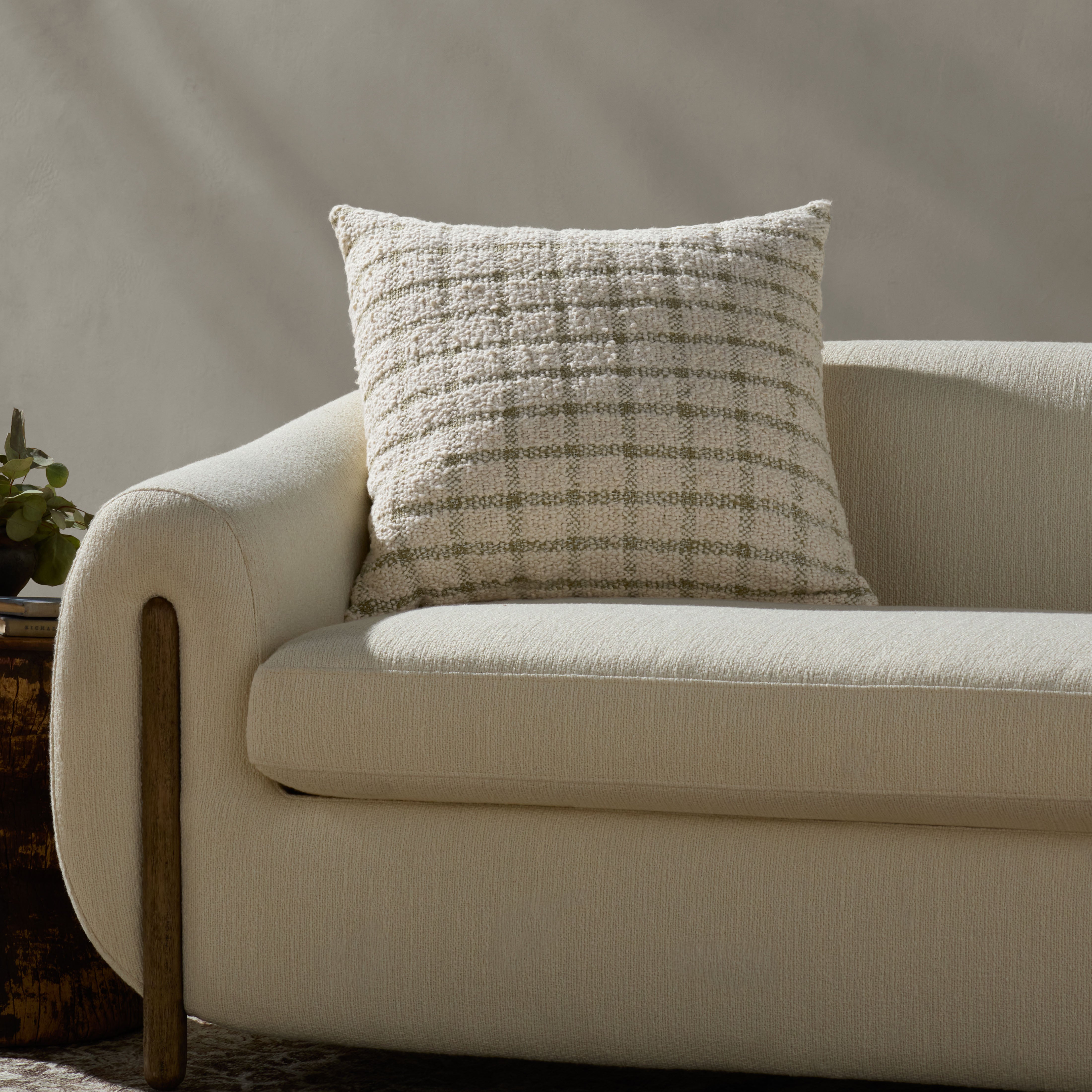 Magnolia Home by Joanna Gaines x Loloi Erin Ivory / Green Pillow Throw Pillows Loloi