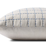 Magnolia Home by Joanna Gaines x Loloi Hattie Natural / Blue Pillow Throw Pillows Loloi