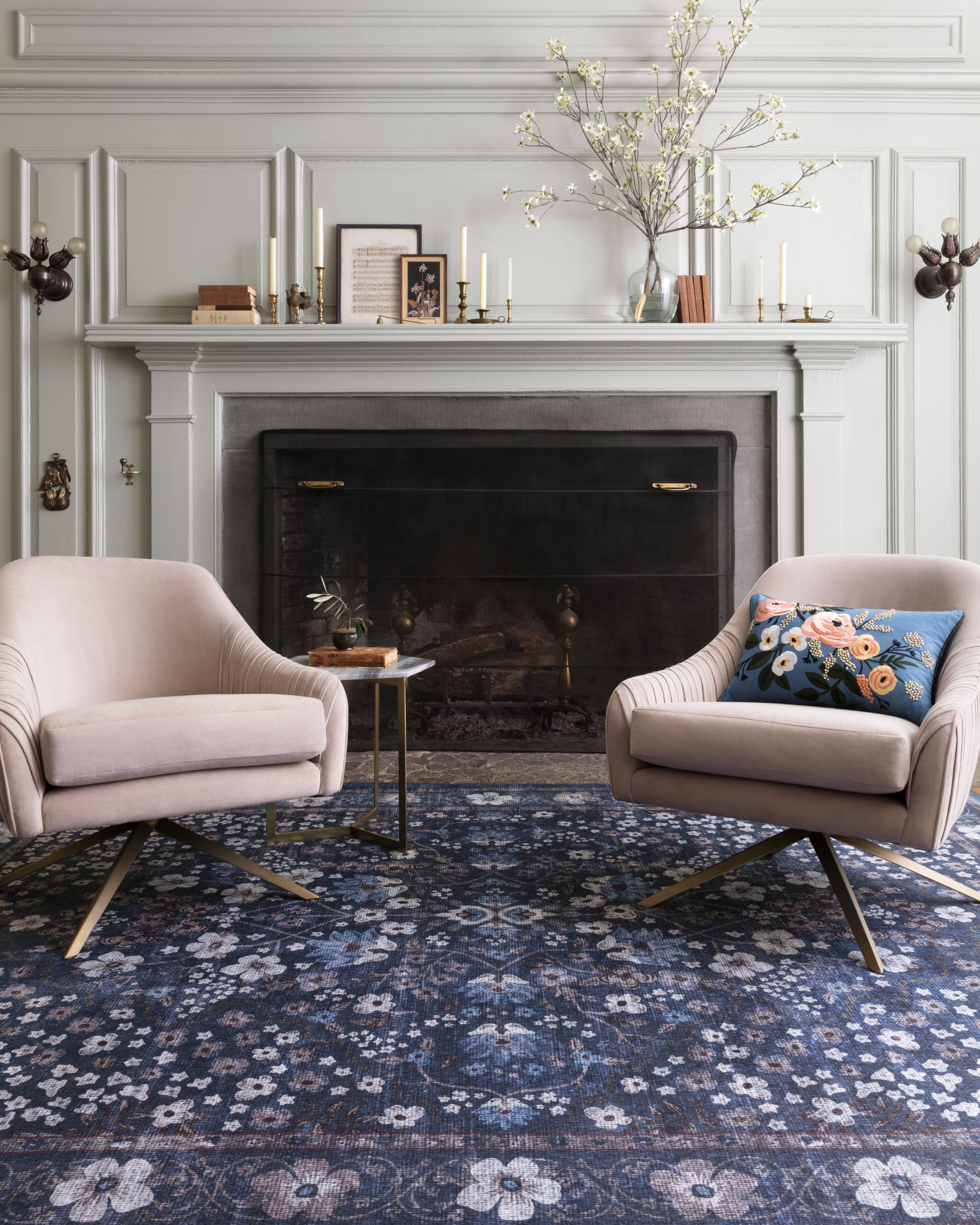 Rifle Paper Co. x Loloi Palais Navy Rug No.2 RUGS - synthetic Loloi 18" x 18"