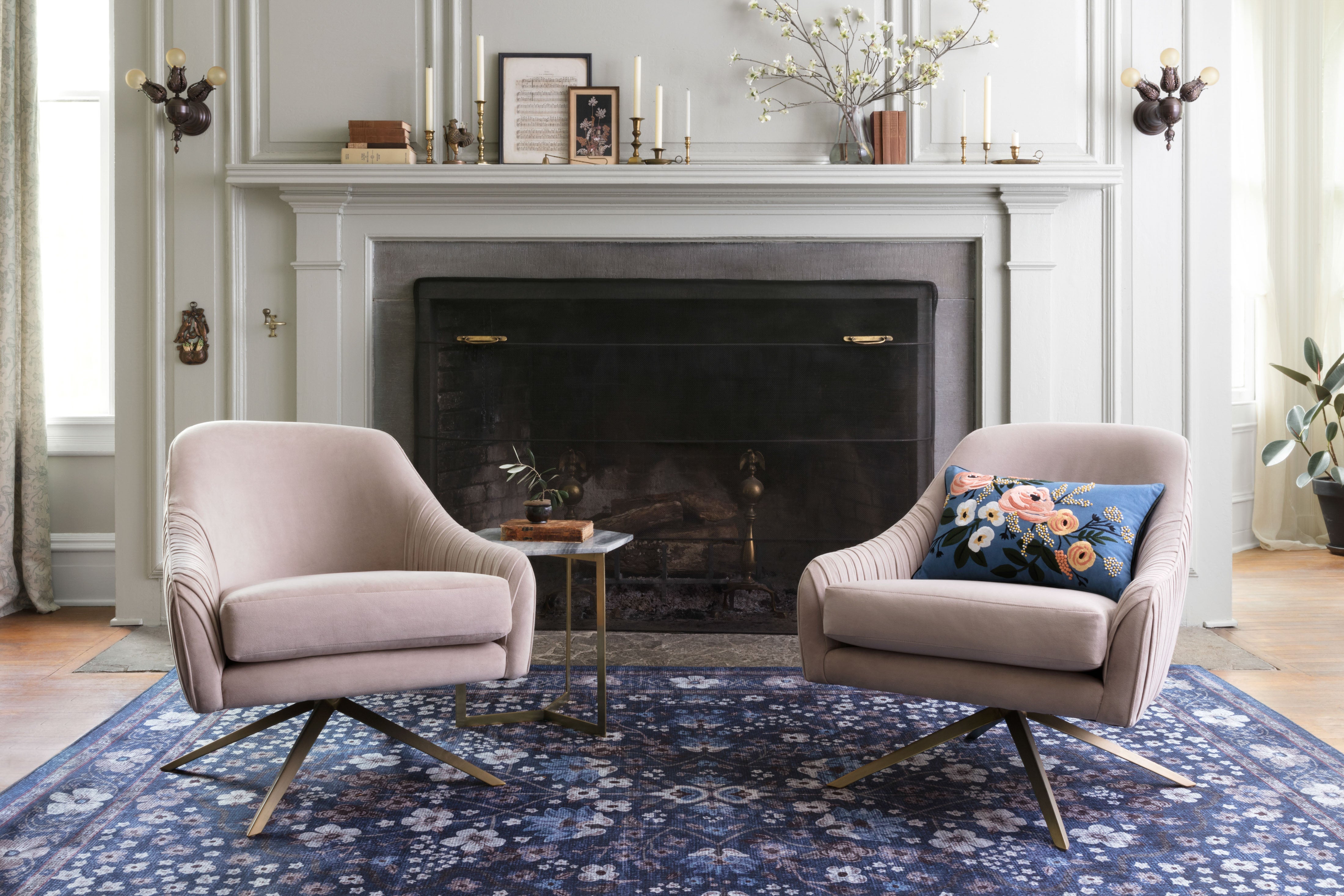 Rifle Paper Co. x Loloi Palais Navy Rug No.2 RUGS - synthetic Loloi 18" x 18"