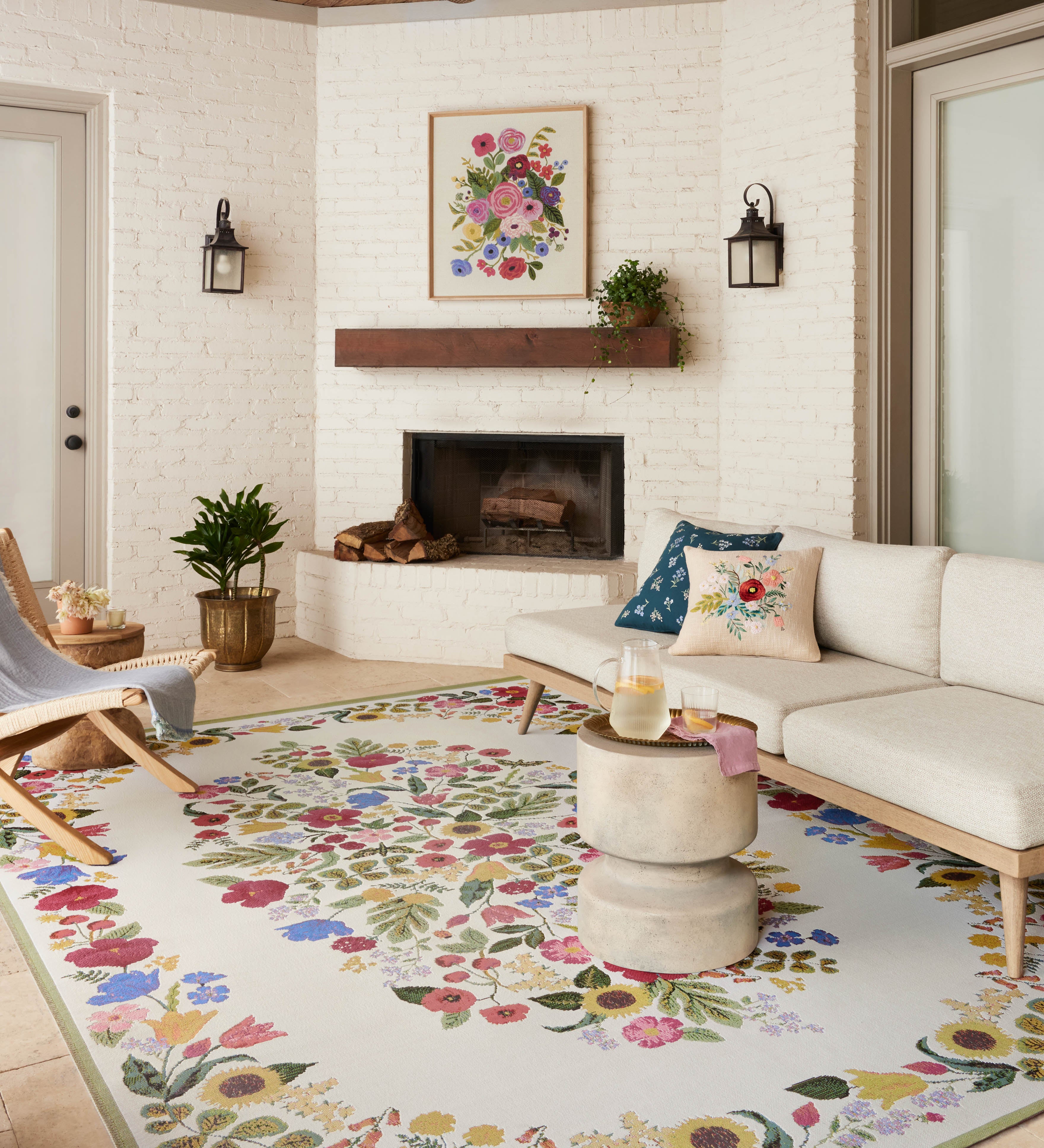 Rifle Paper Co. x Loloi Perennial Cream Rug RUGS - synthetic Loloi
