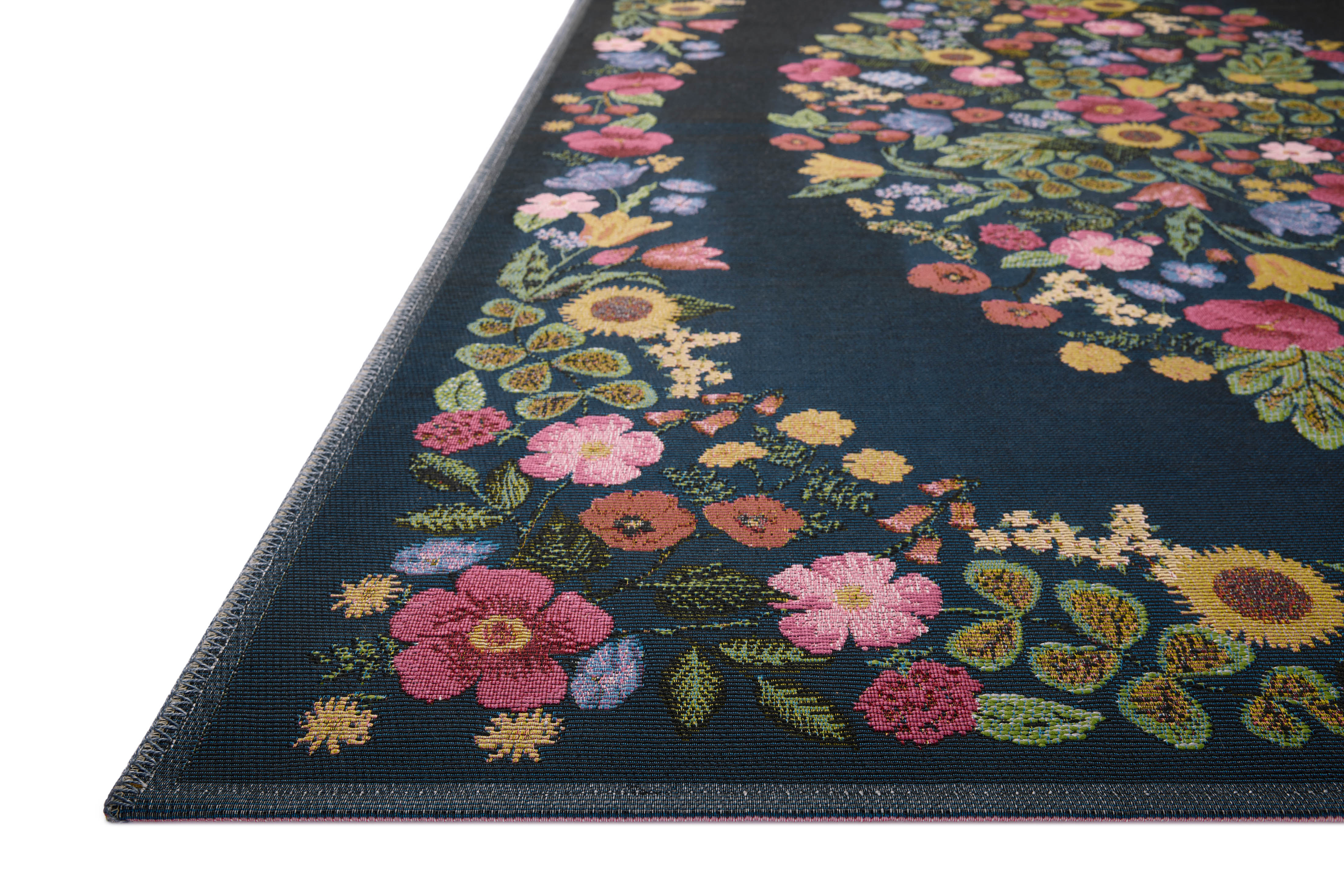 Rifle Paper Co. x Loloi Perennial Navy Sample Rug RUGS - synthetic Loloi
