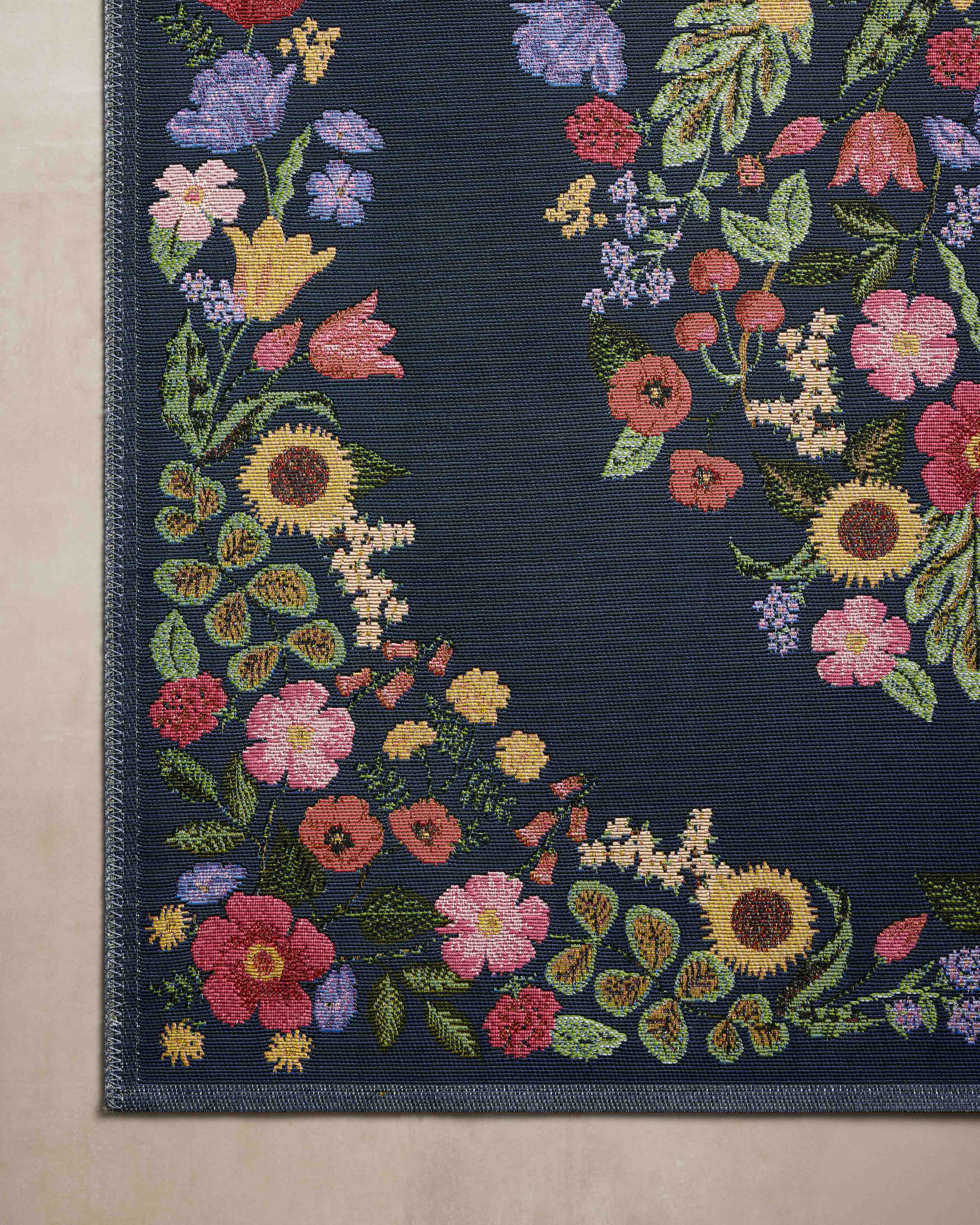 Rifle Paper Co. x Loloi Perennial Navy Rug RUGS - synthetic Loloi