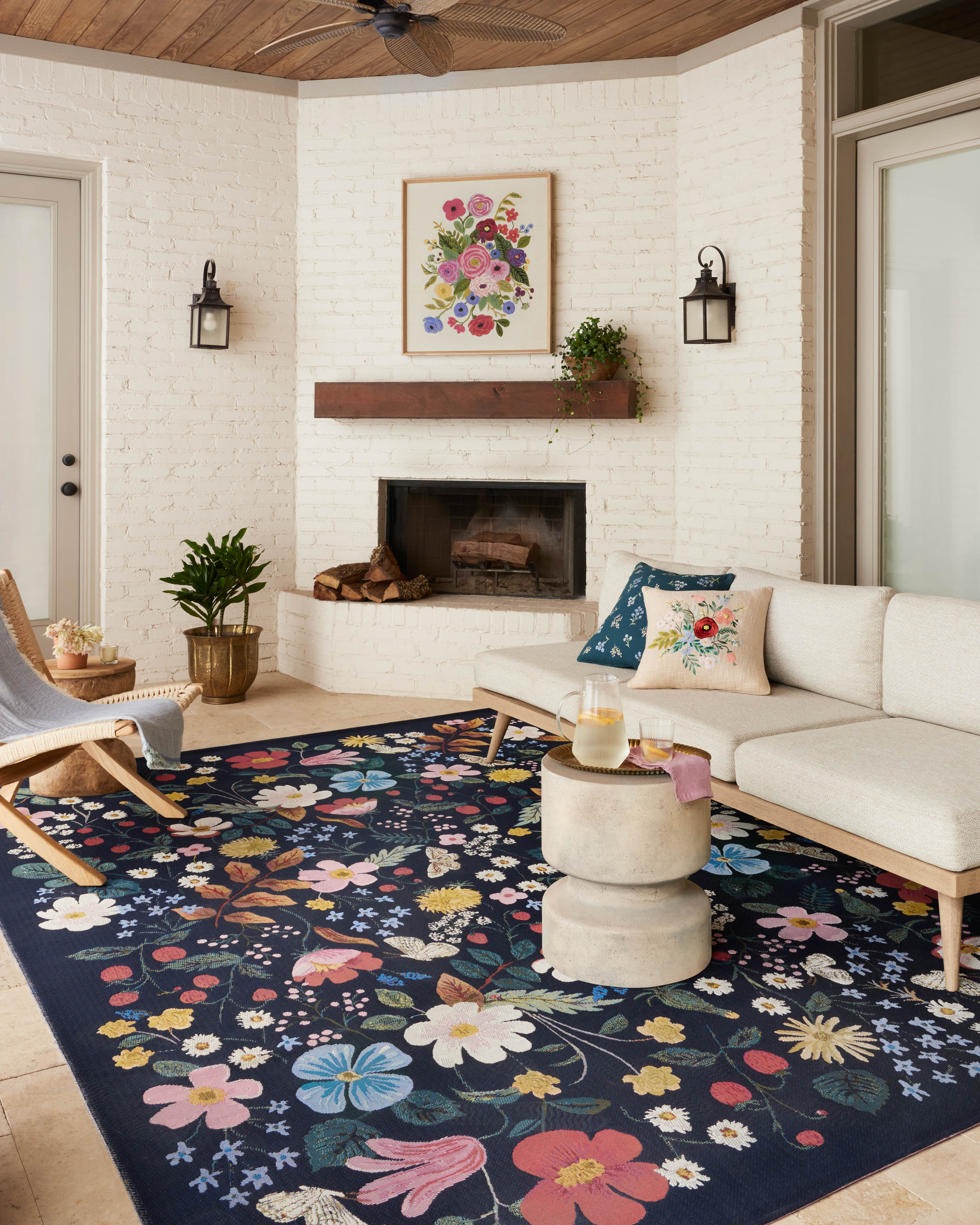 Rifle Paper Co. x Loloi Perennial Black Rug No.2 RUGS - synthetic Loloi 2'5" x 3'11"