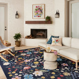 Rifle Paper Co. x Loloi Perennial Black Sample Rug No.2 RUGS - synthetic Loloi 18" x 18"
