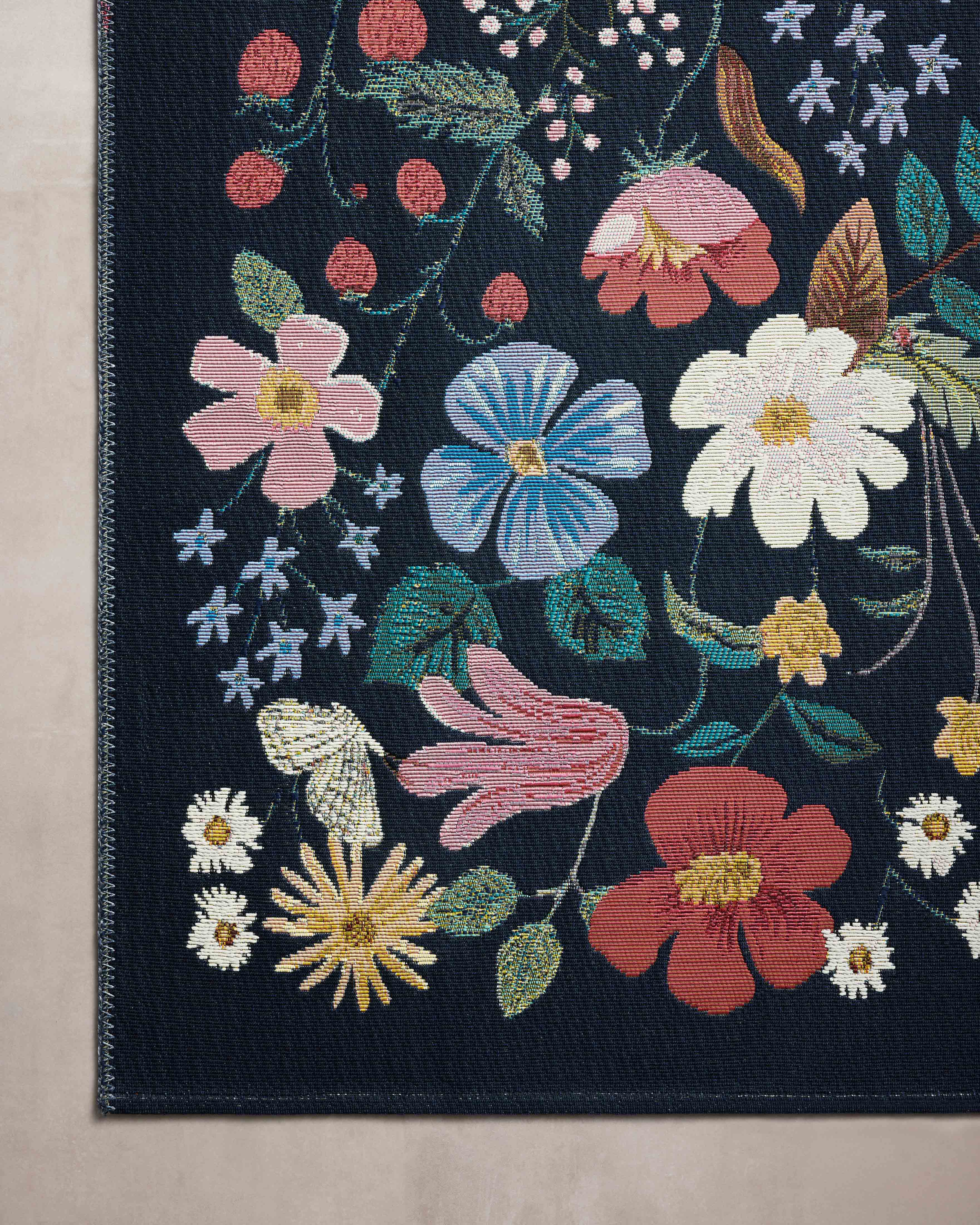 Rifle Paper Co. x Loloi Perennial Black Rug No.2 RUGS - synthetic Loloi 2'5" x 3'11"