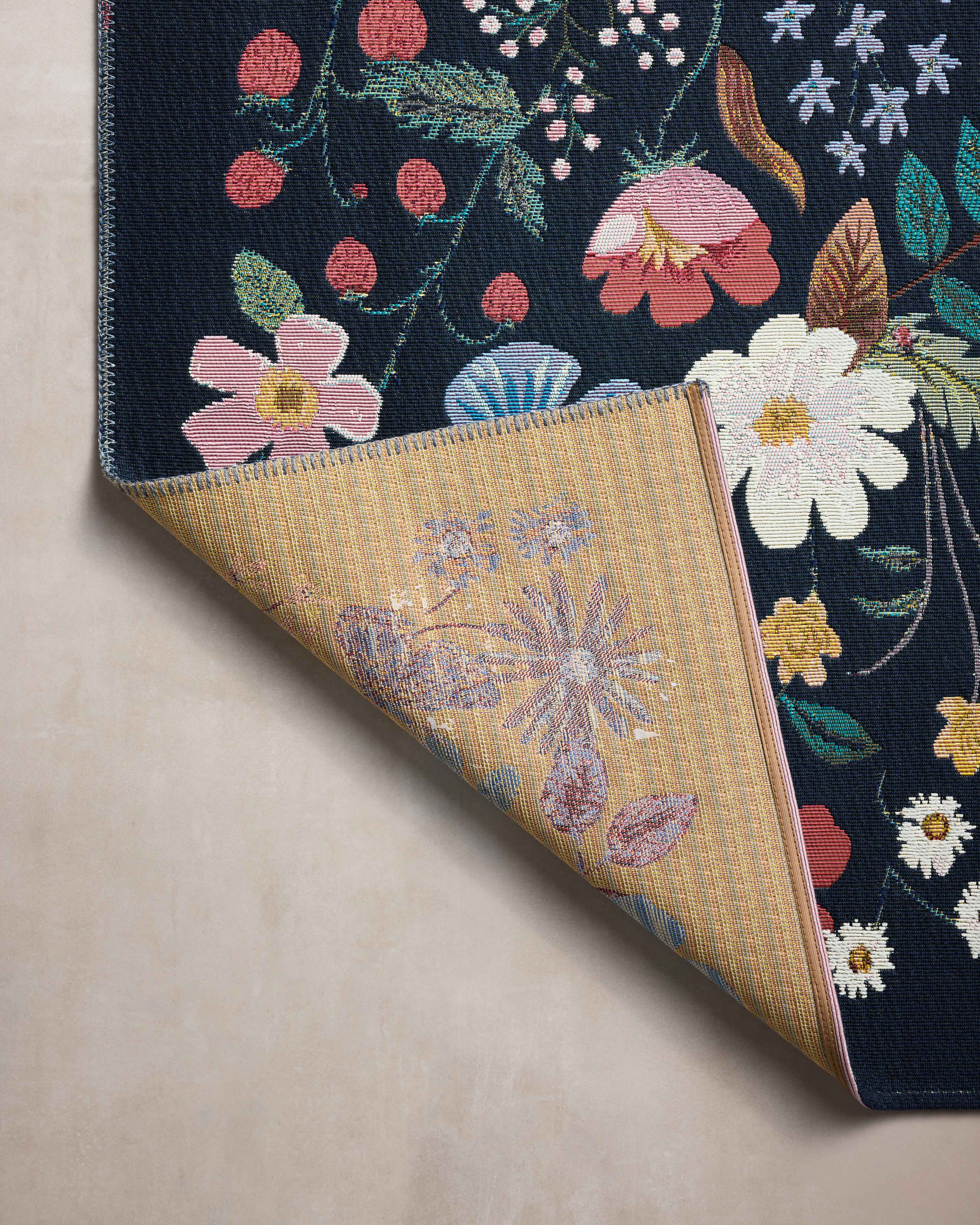 Rifle Paper Co. x Loloi Perennial Black Rug No.2 RUGS - synthetic Loloi 2'5" x 3'11"
