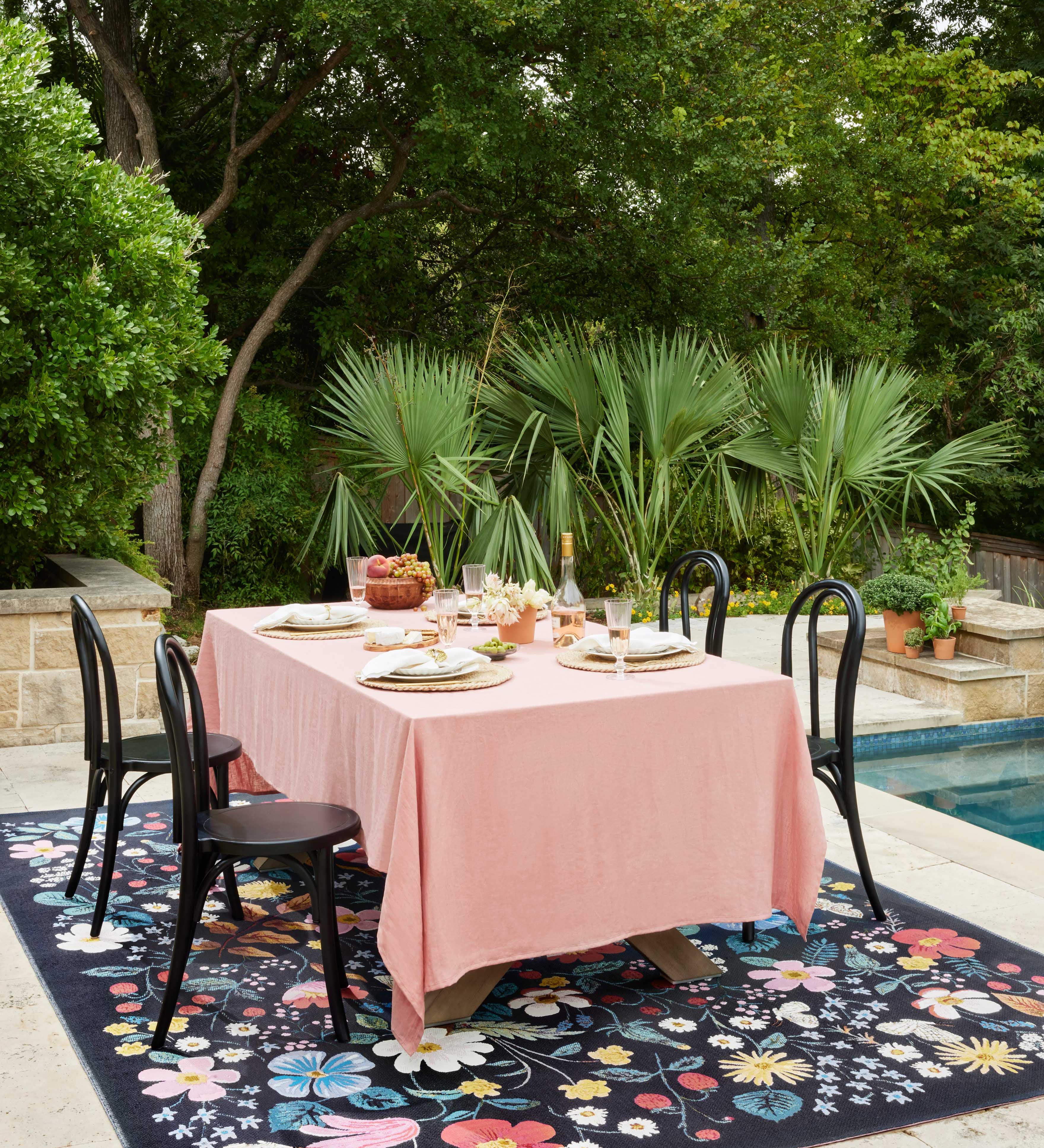 Rifle Paper Co. x Loloi Perennial Strawberry Fields Black Rug 5-Rugs - indoor/outdoor Loloi