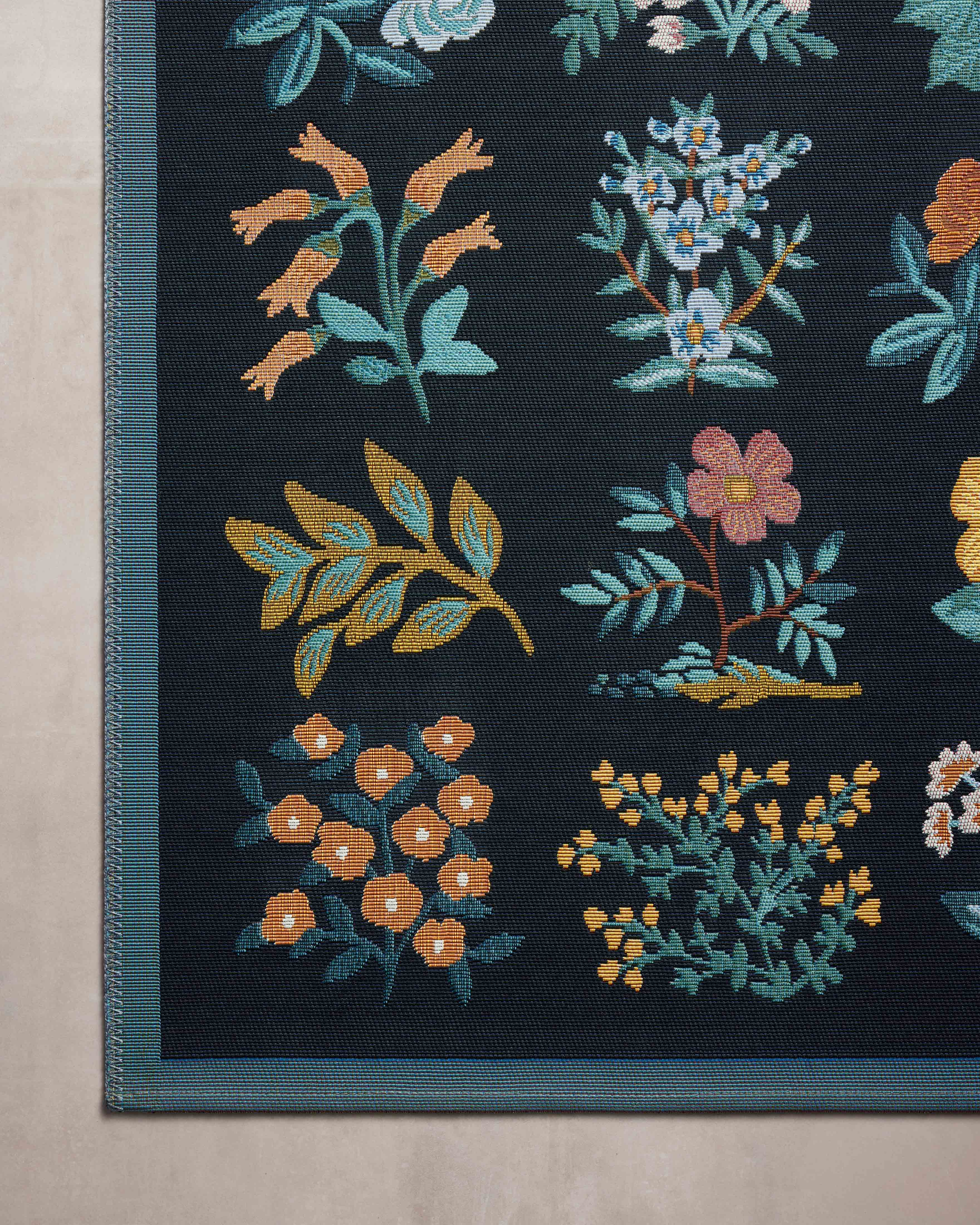 Rifle Paper Co. x Loloi Perennial Black Sample Rug No.2 RUGS - synthetic Loloi