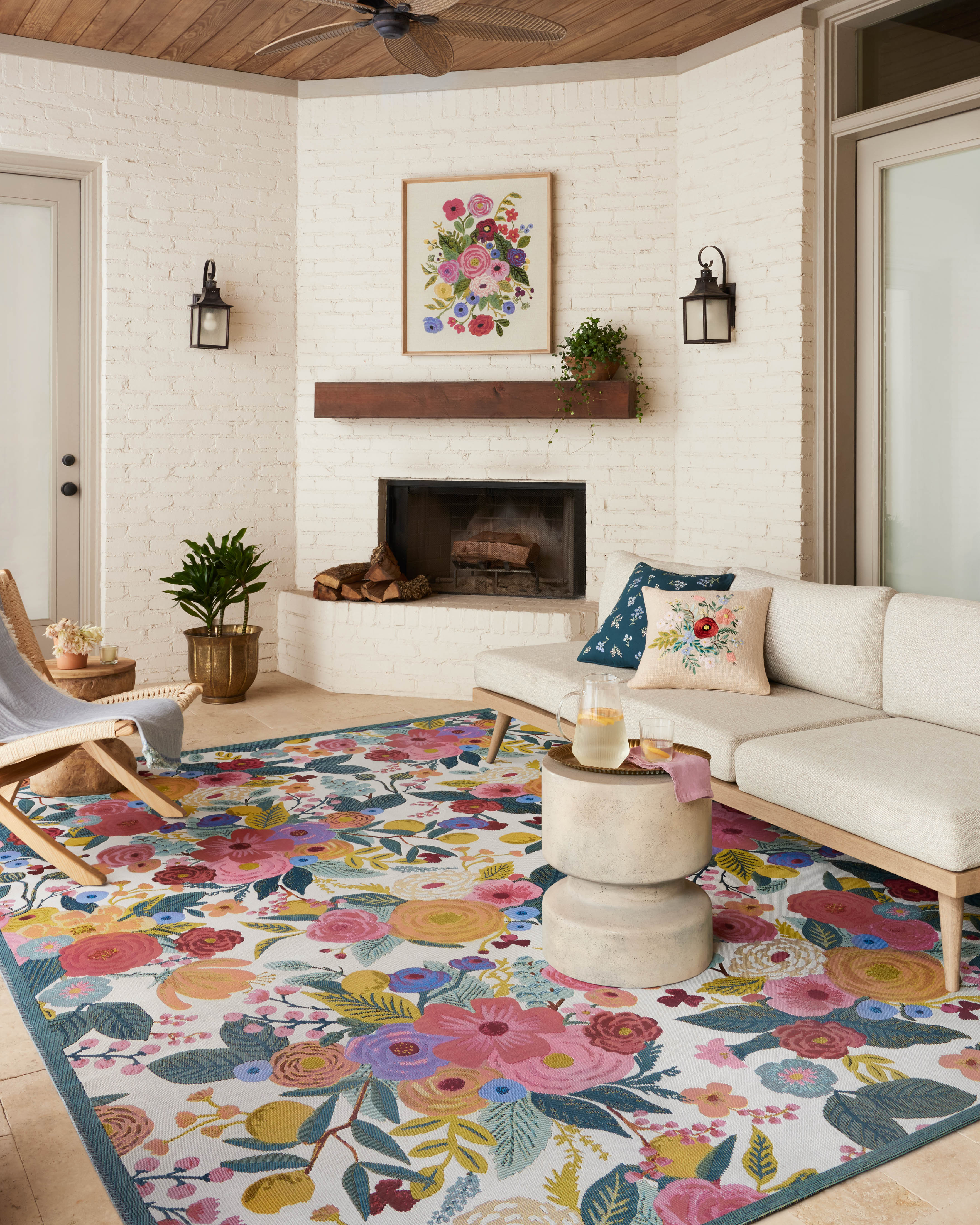 Rifle Paper Co. x Loloi Perennial Rose / Multi Rug RUGS - synthetic Loloi