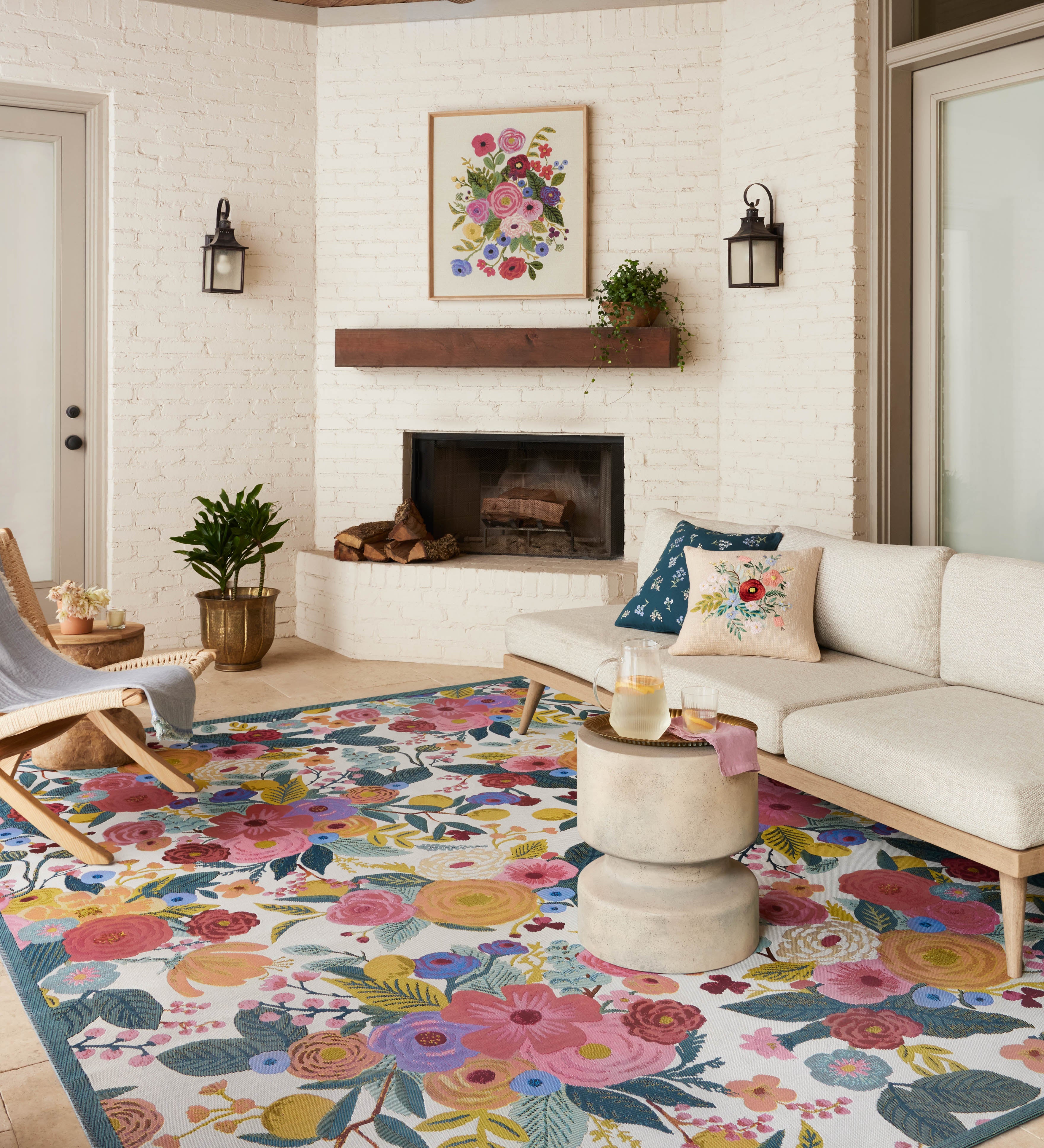 Rifle Paper Co. x Loloi Perennial Rose / Multi Sample Rug RUGS - synthetic Loloi