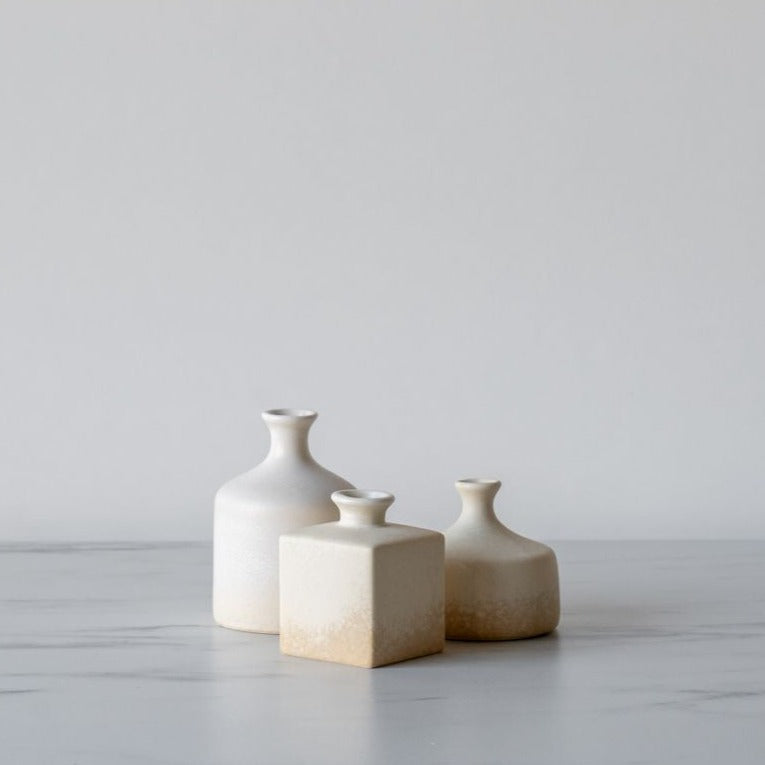 Stoneware Vase Trio with Matte Finish - Rug & Weave