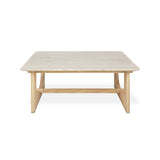 Gus* Modern Portico Square Coffee Table FURNITURE - coffee table Gus White Oak Travertine Natural